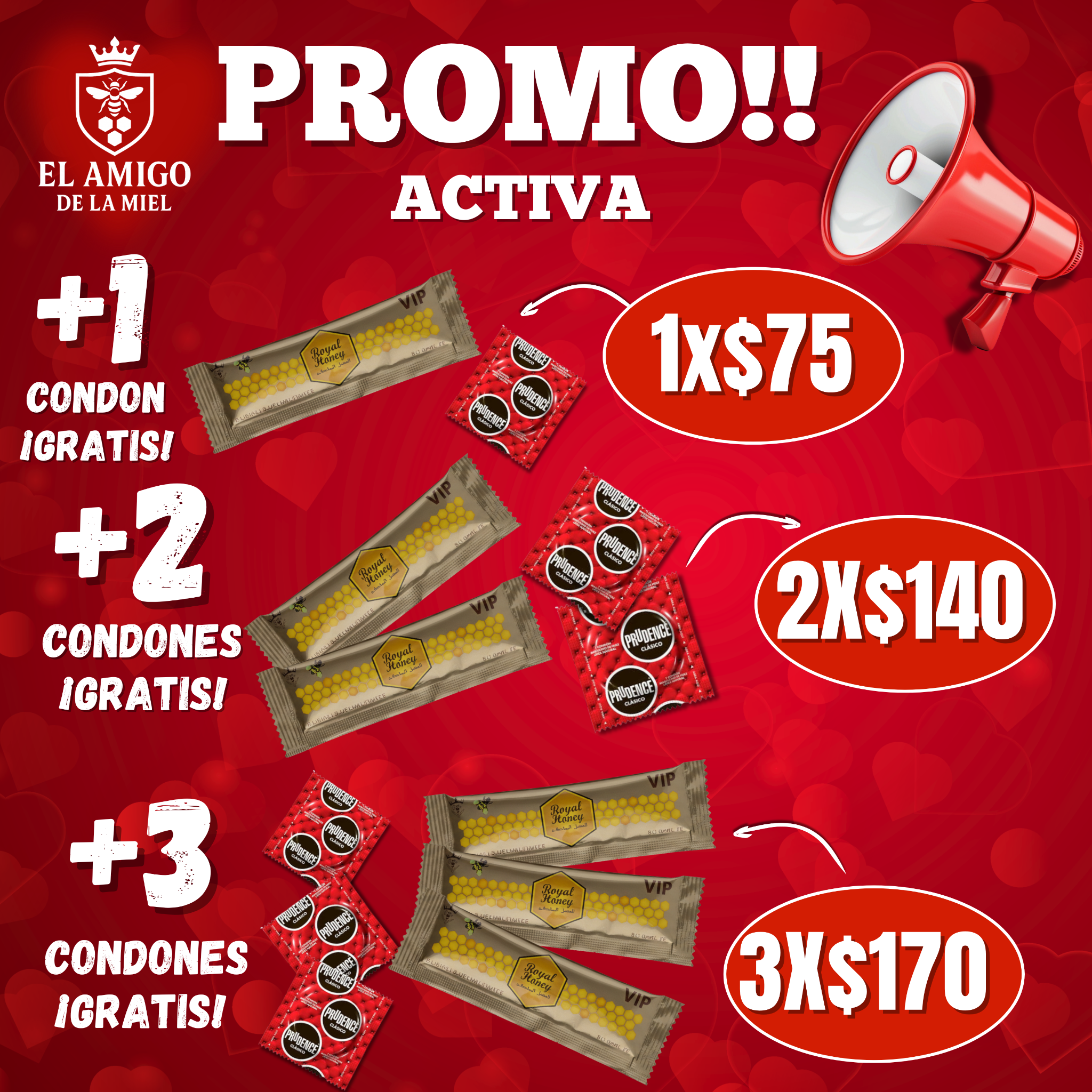 El Amigo de la Miel Facebook ad: ¡COMPRA 3 MIELES Y LLEVATE 3 GLOBITOS GRATIS!
