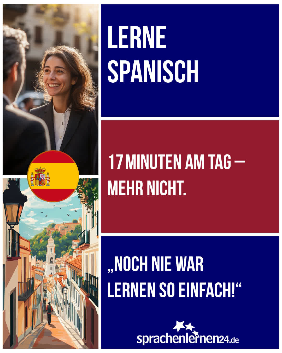 Sprachen lernen in 17 Minuten am Tag	 Facebook ad