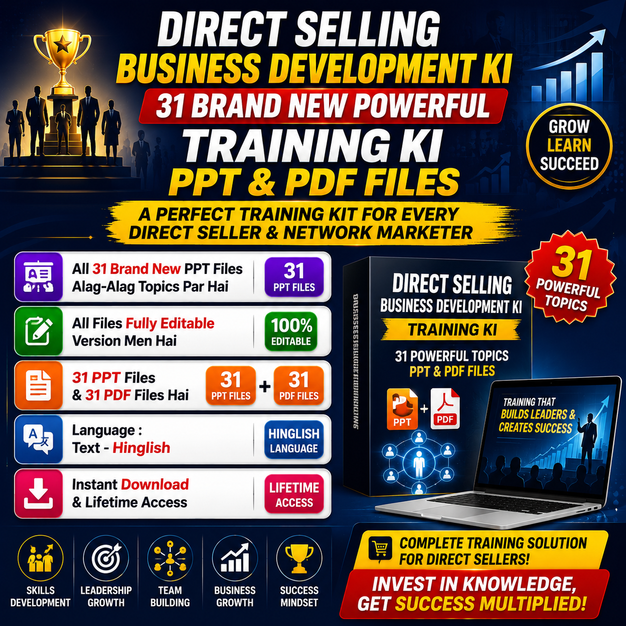 Network Marketing Hindi VIP Community Facebook ad: Team Training ki Tension Khatam