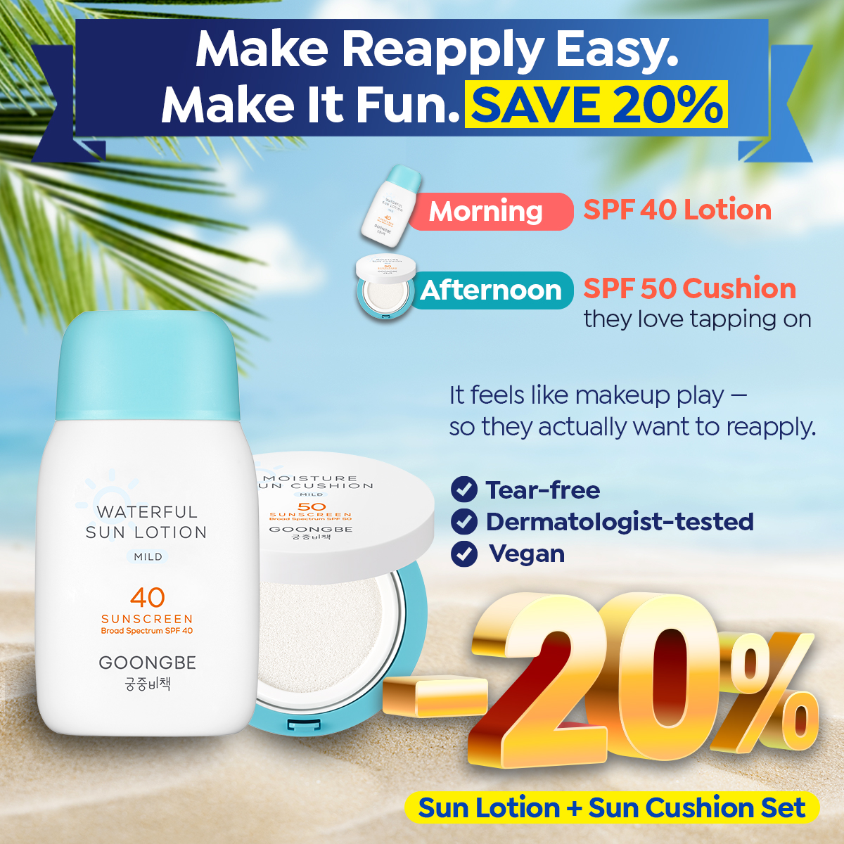 Goongbe Facebook ad: Tap-Tap Sun Cushion Kids Love