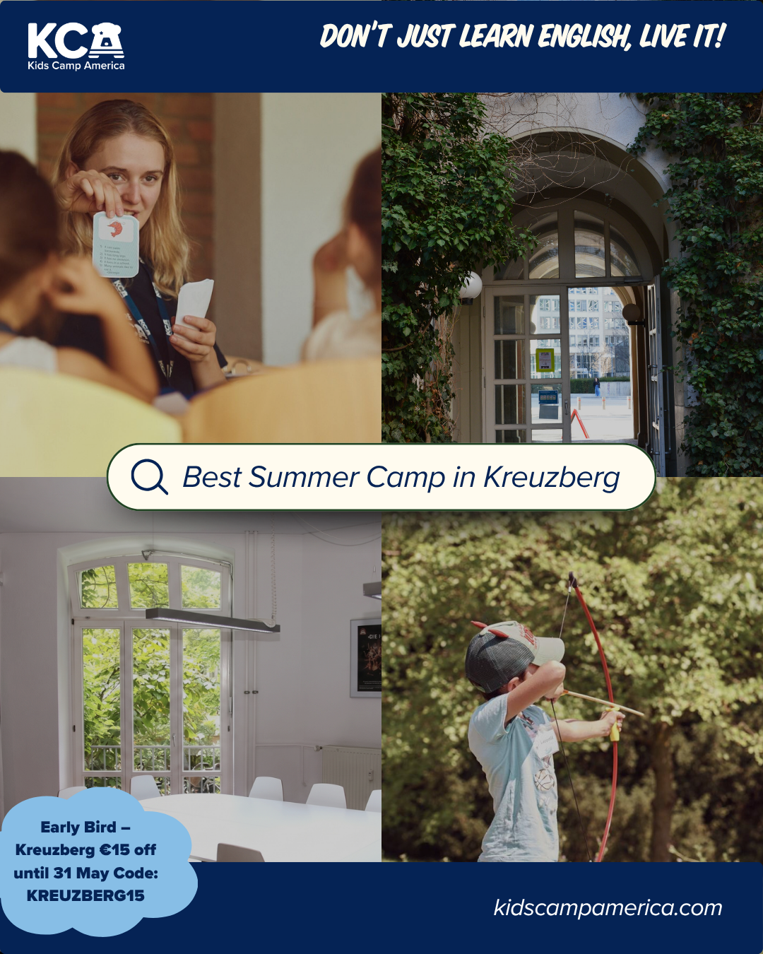 KCA Berlin Facebook ad: Early Bird discount for Kreuzberg!