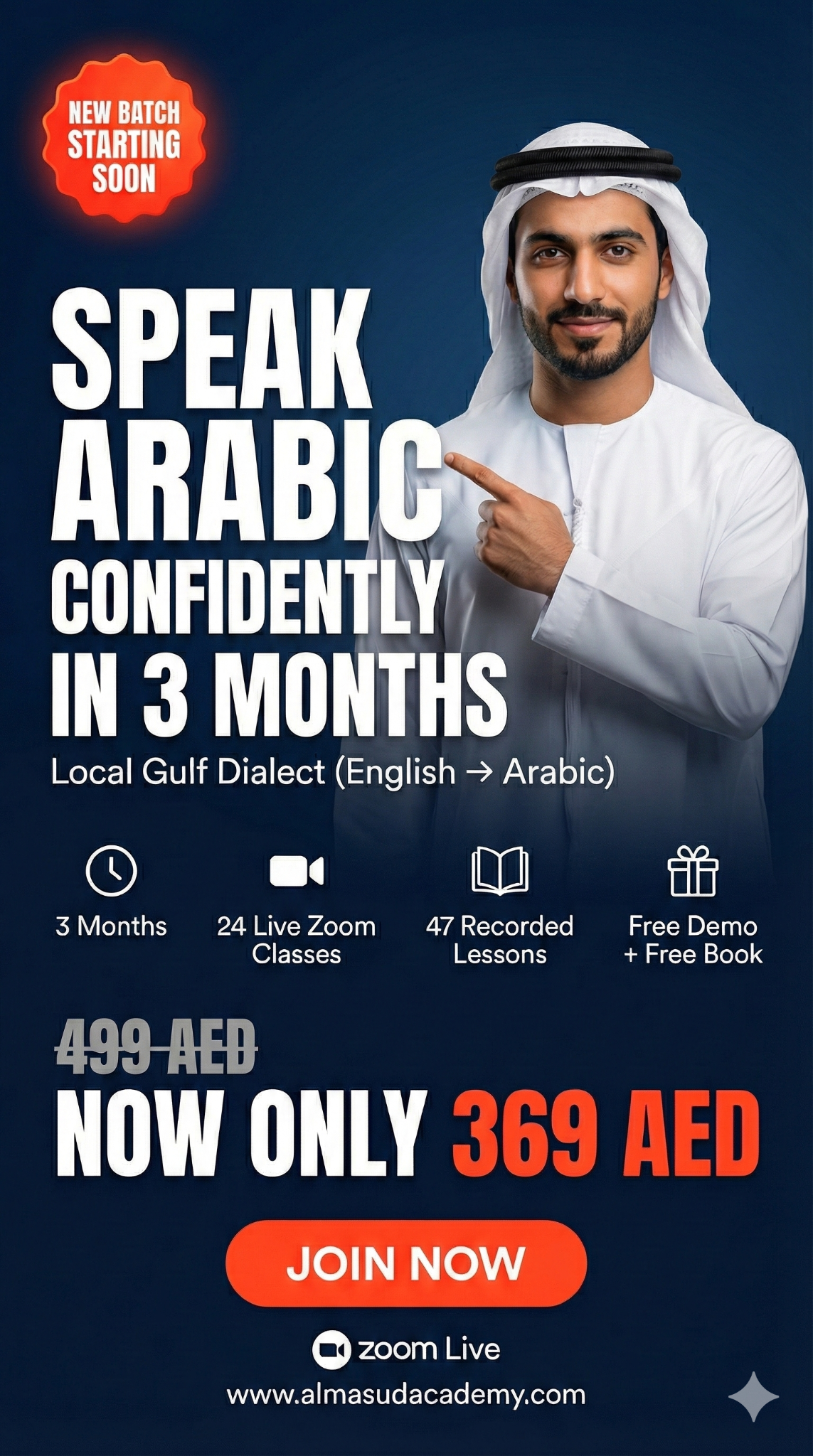 Arabic With Masud Facebook ad from May 21, 2026