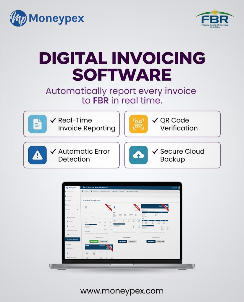 Moneypex POS Pk Facebook ad: Automate FBR Reporting with Moneypex!