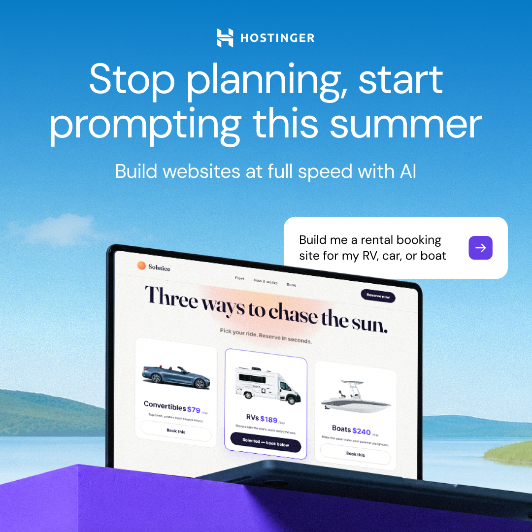 Hostinger Facebook ad: AI website creation