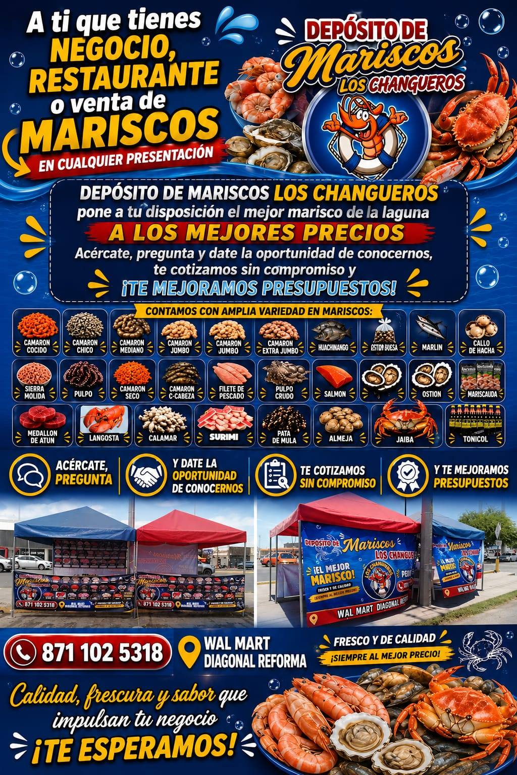 Depósito De Mariscos Los Changueros Facebook ad: Estamos a tus órdenes, visitanos y disfruta de…