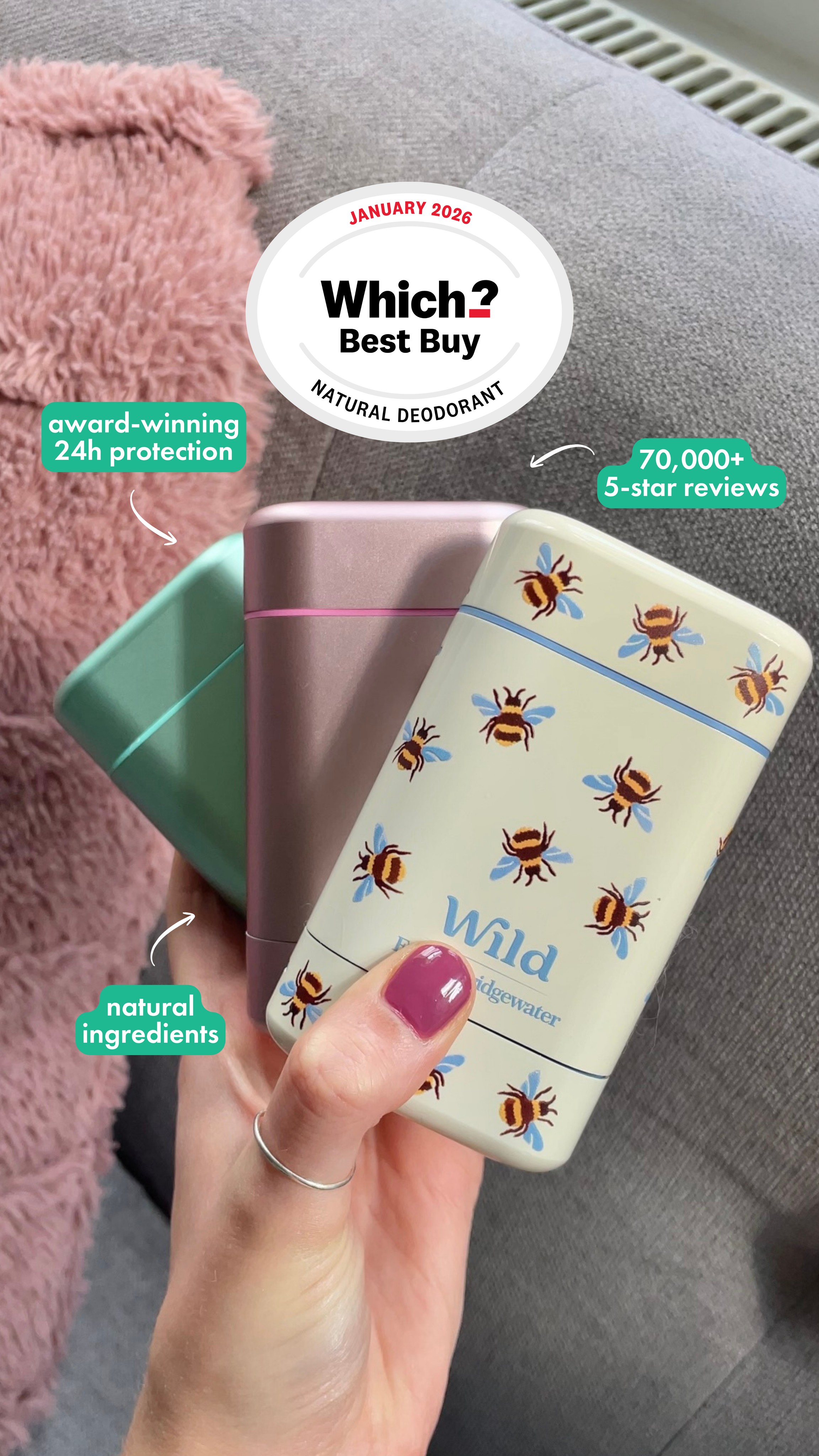 Wild Facebook ad: Wild deodorant, effective and natural