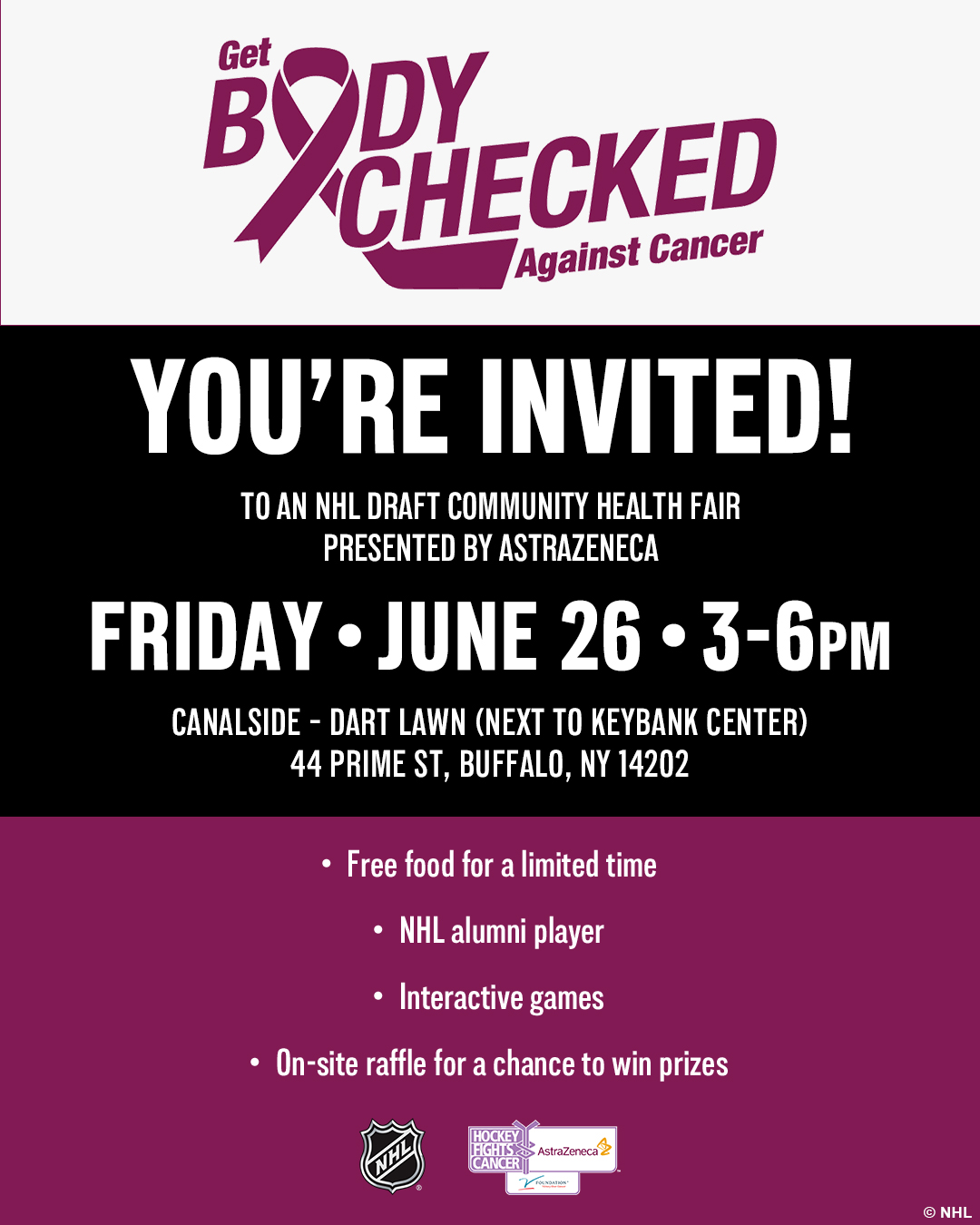 NHLUnites Facebook ad: You're invited to an NHL Draft community health…