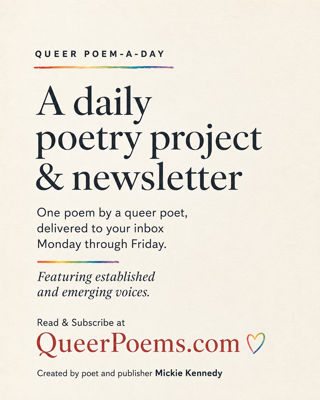 Queer Poem-a-Day Facebook ad: Queer Poem-A-Day | Substack