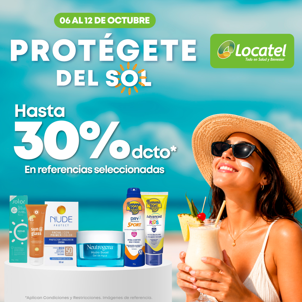 Locatel Colombia Facebook ad: Protege tu piel del sol