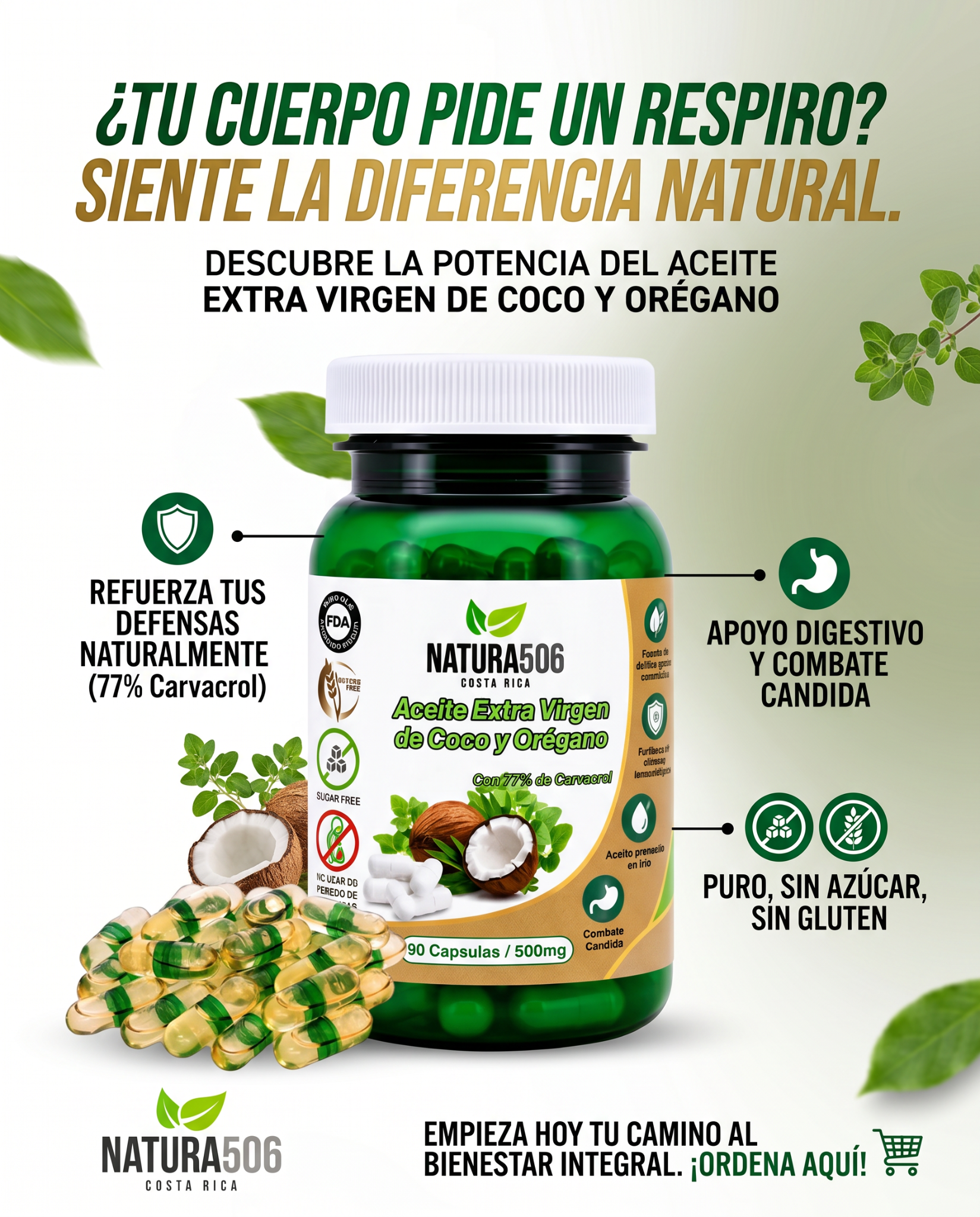Natura506 Facebook ad: Apoyo natural para el Combate de Candida
