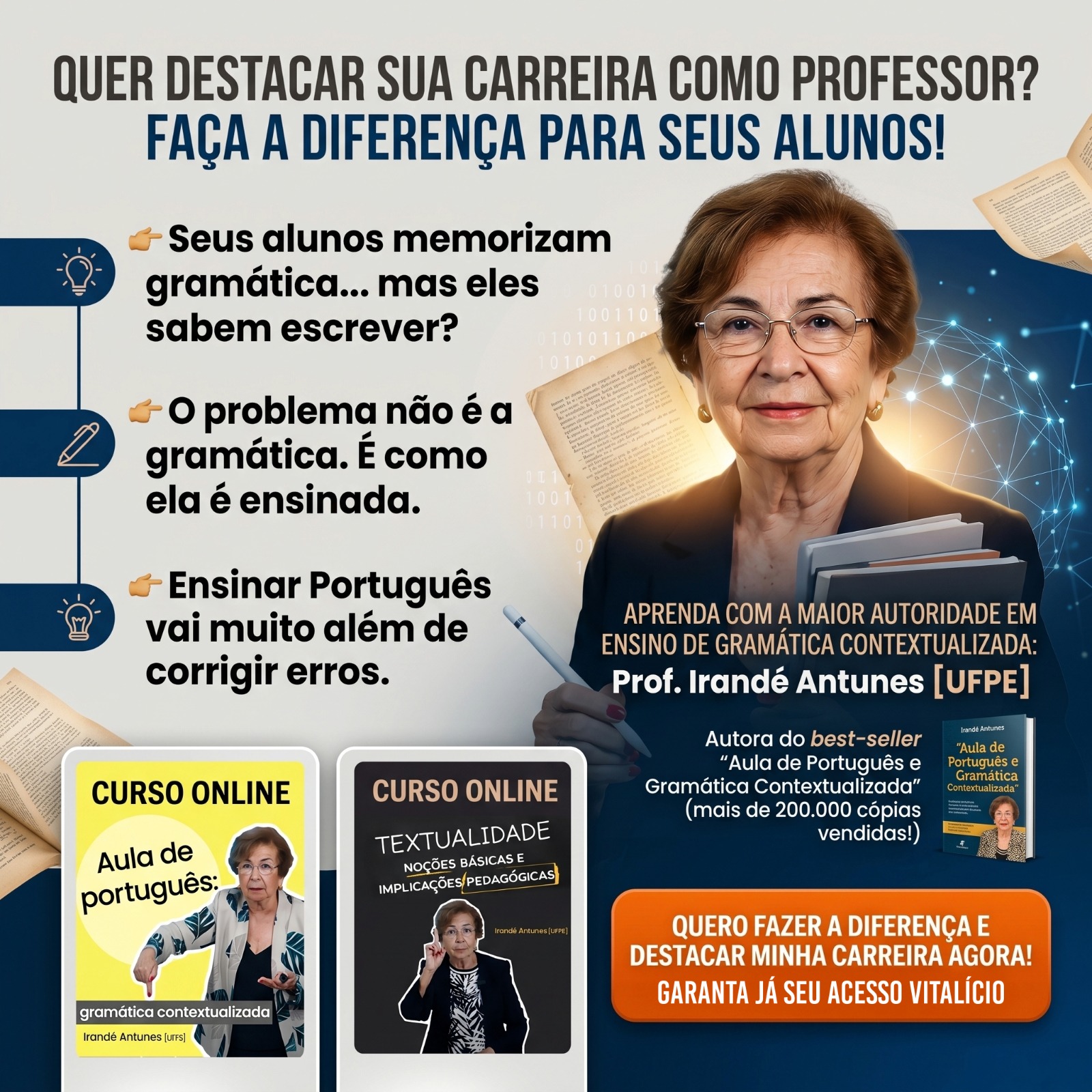 Parábola Editorial Facebook ad: Ensine português além da gramática