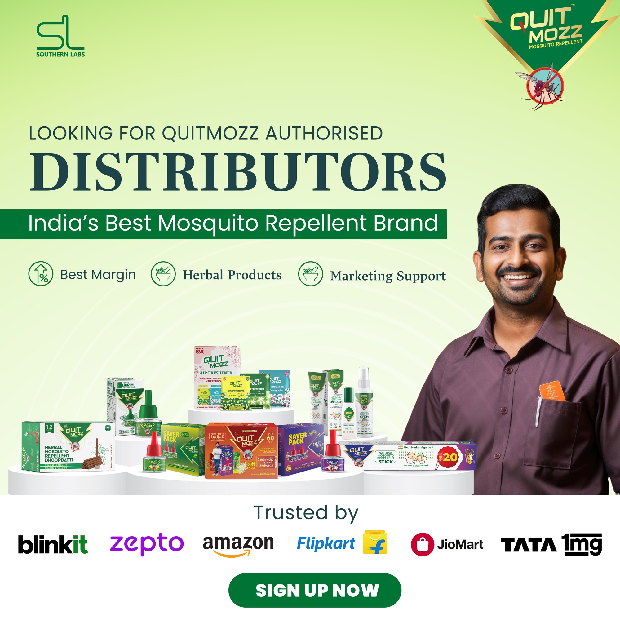 Quitmozz Facebook ad: Join India's #1 Mosquito Repellent Brand!
