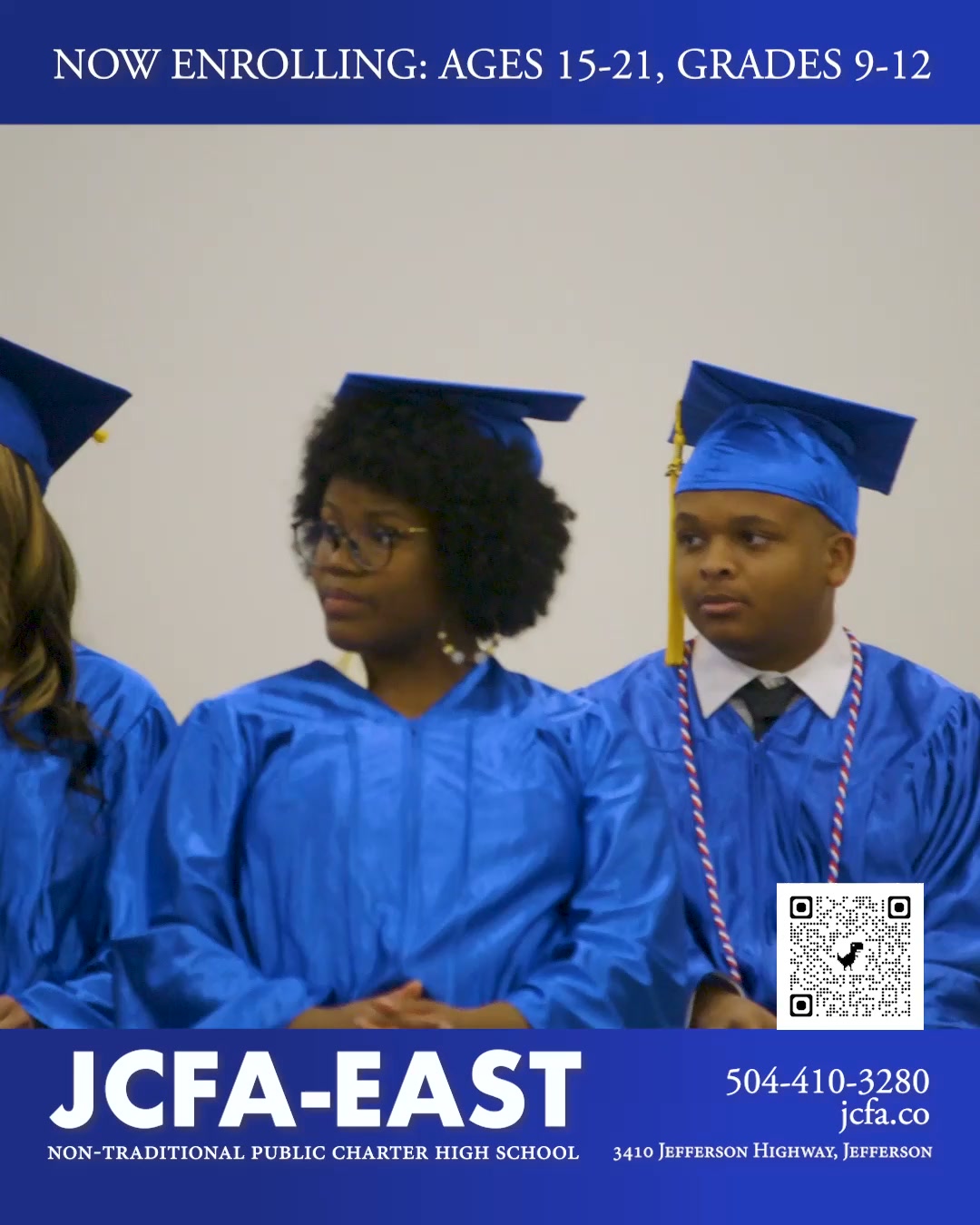 JCFA Facebook ad: Graduate with JCFA today!