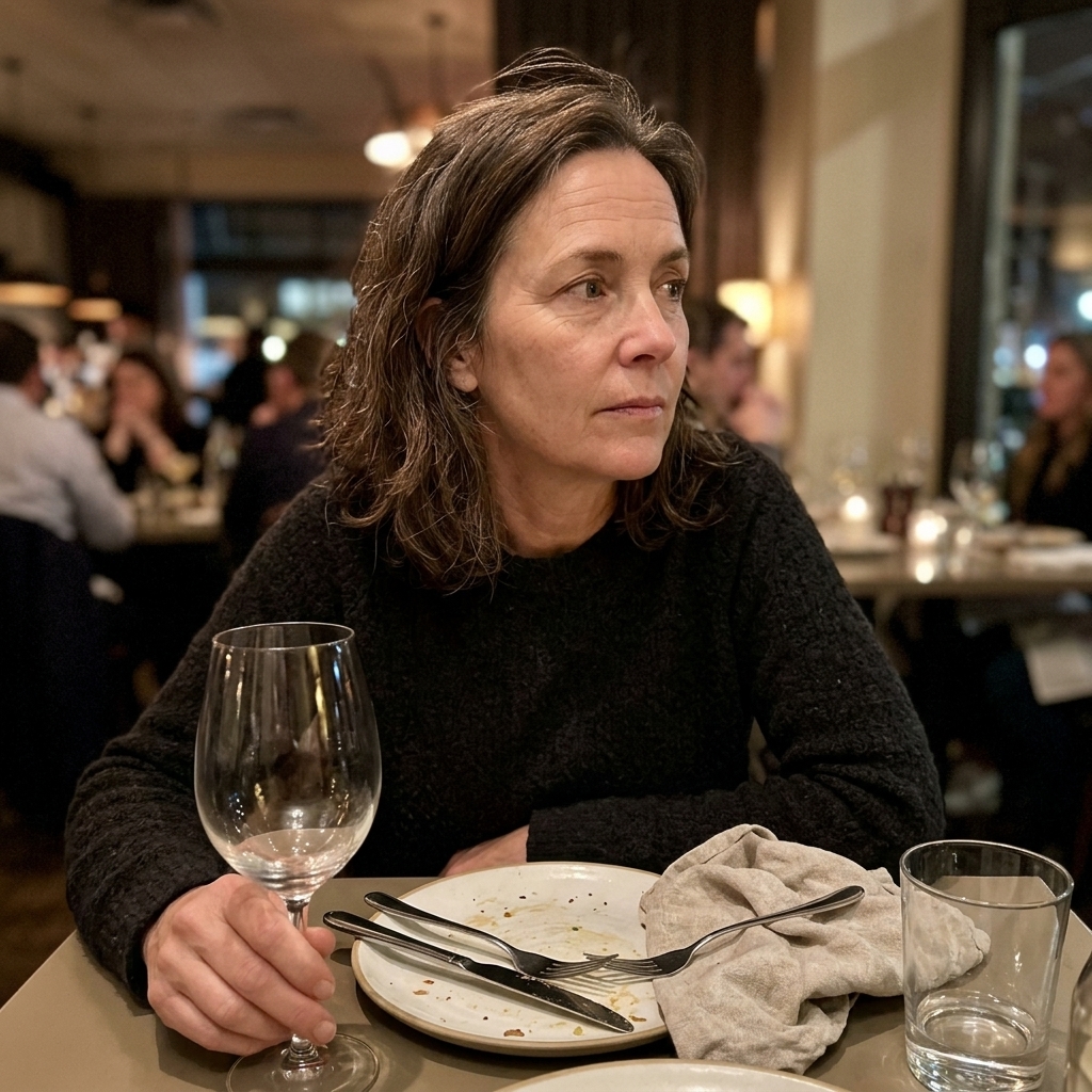 Michelle Foster Facebook ad: A stranger at dinner tilted her head and asked me one…