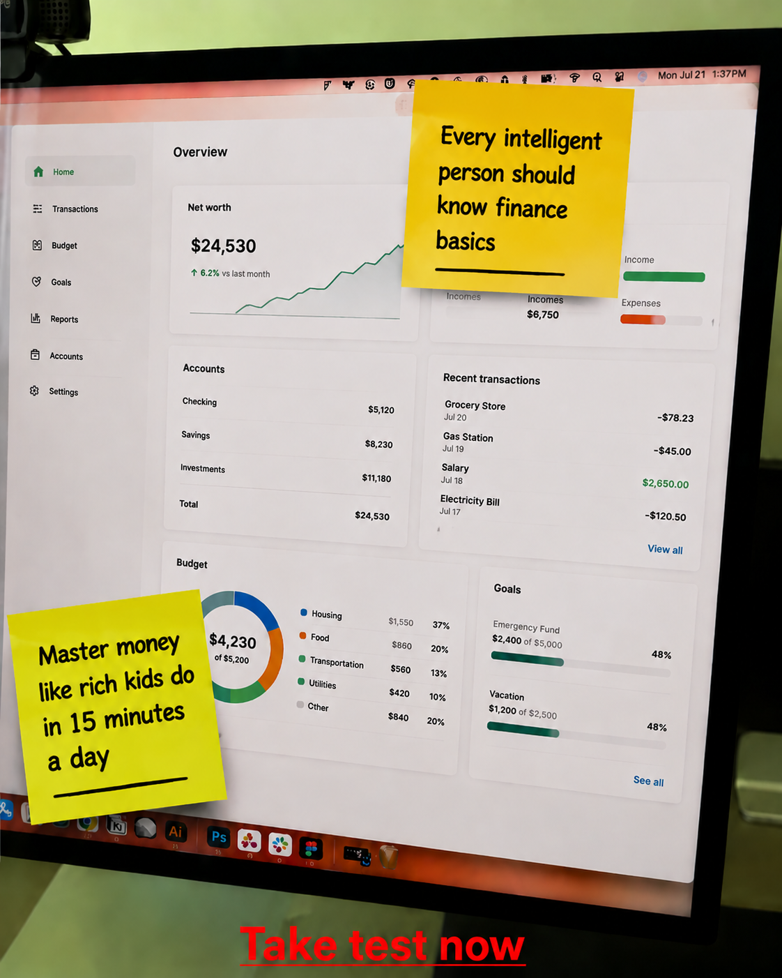 Grow Your Money Skills Facebook ad: Start now