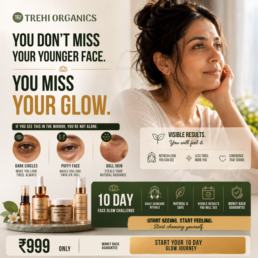 Trehi Organics Facebook ad: Start Your 10 Day Glow Journey