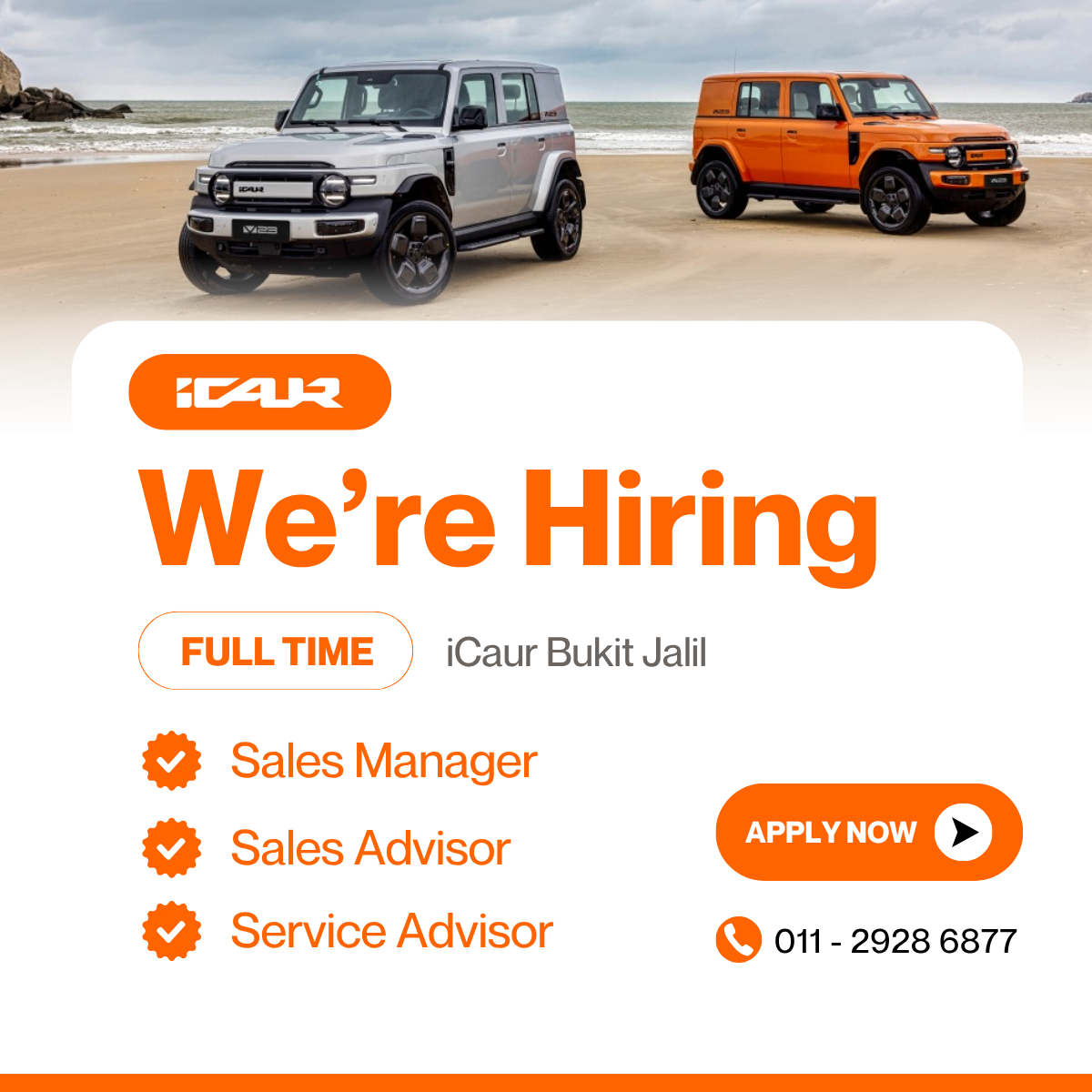 ICAUR Bukit Jalil - Rover Drive Facebook ad: Ready to grow your career? Join iCaur today!