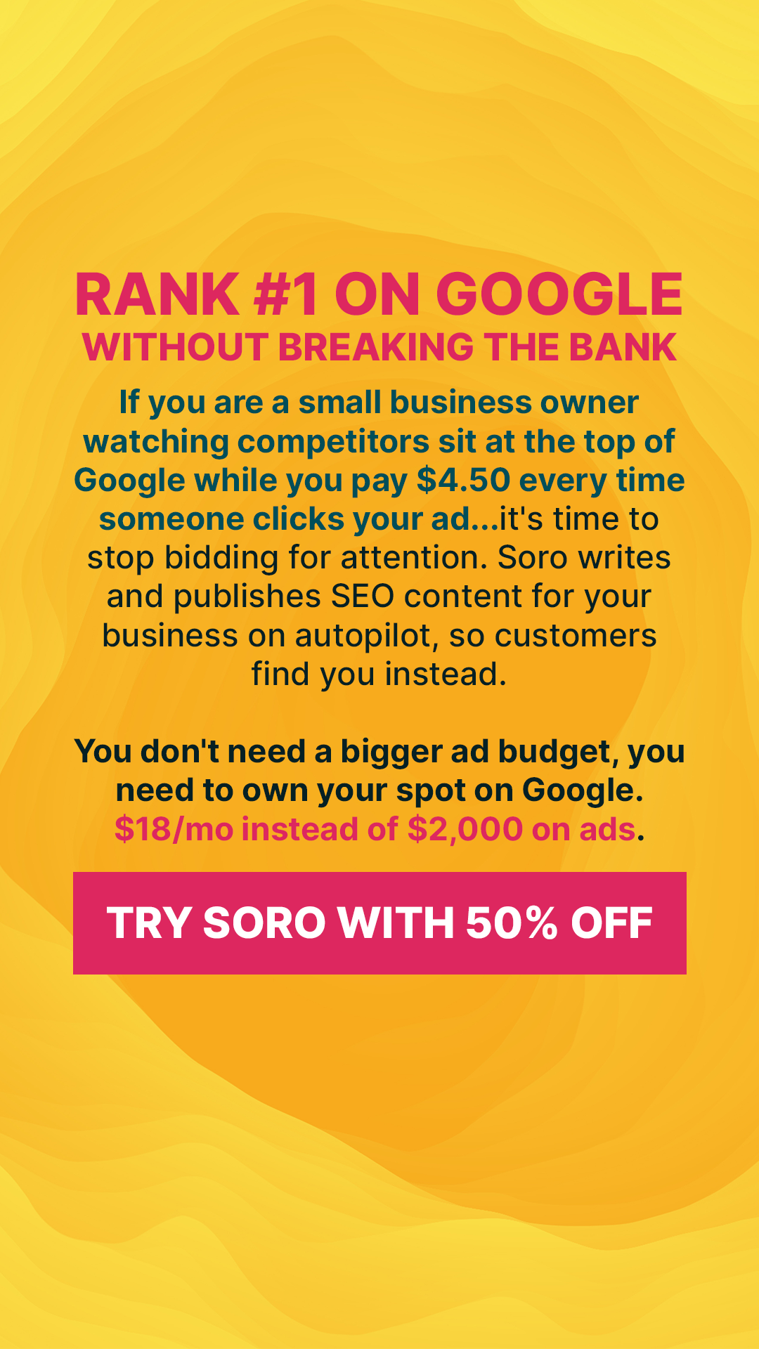 Soro SEO Facebook ad