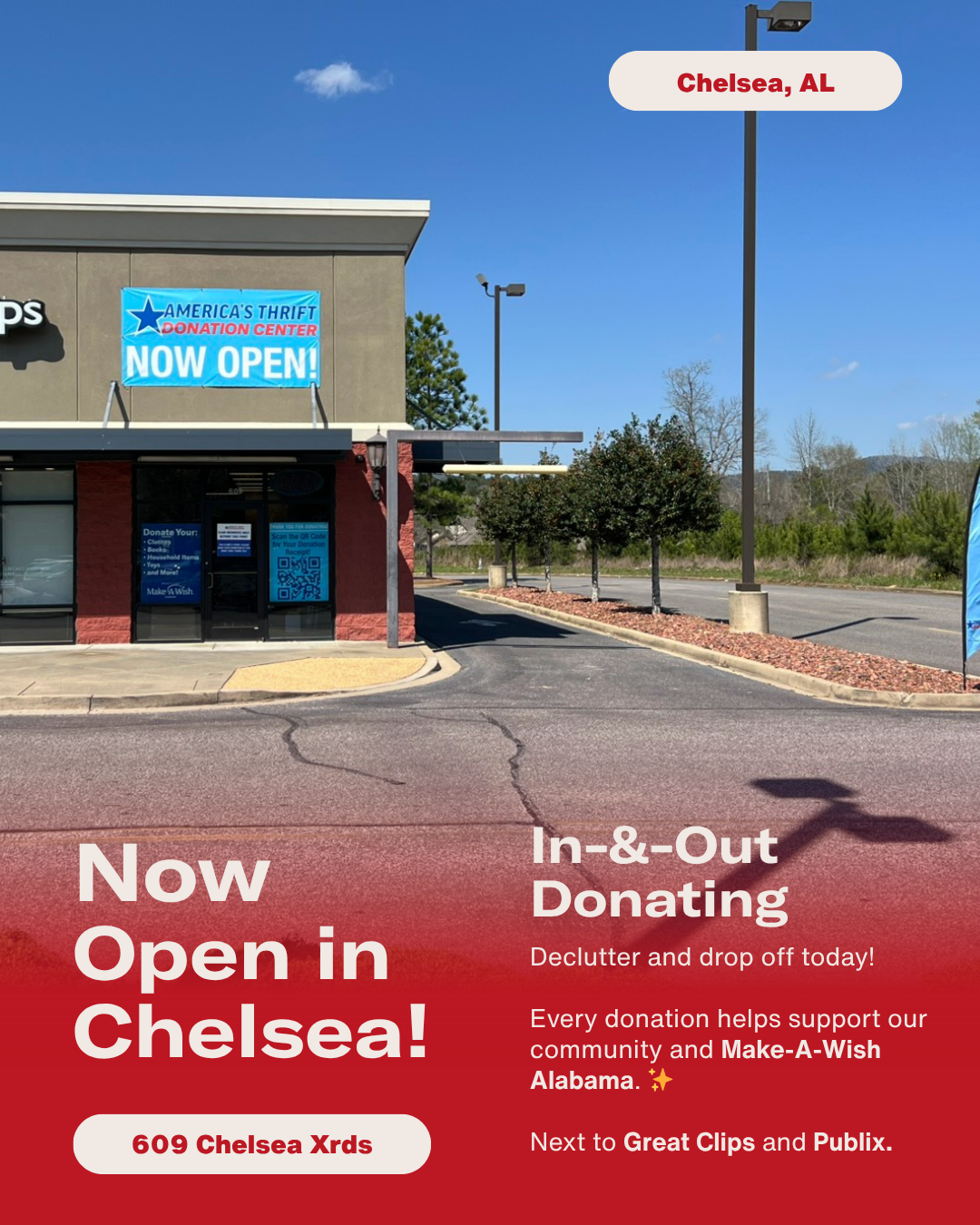 America's Thrift Stores Facebook ad: Open in Chelsea