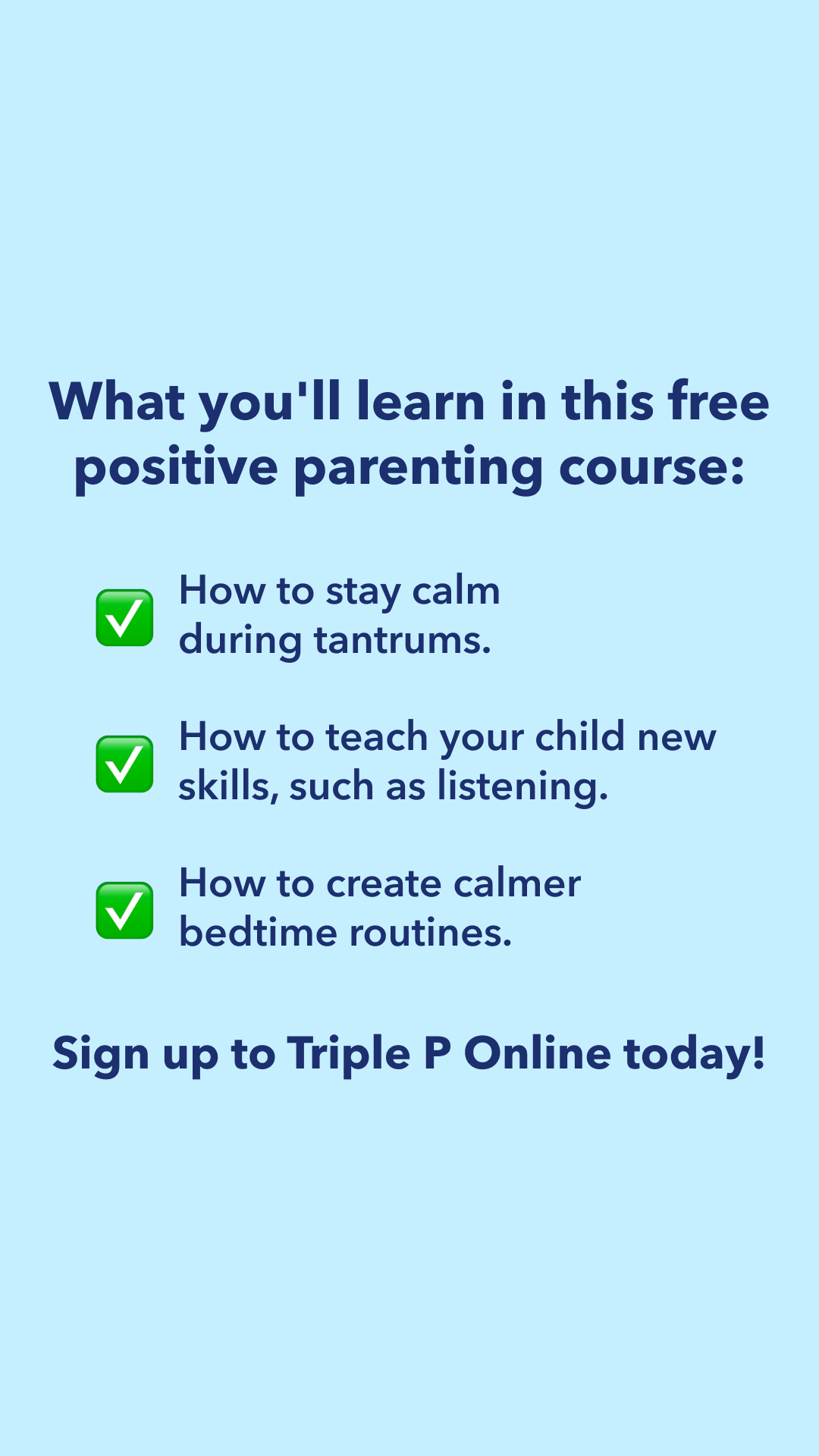Triple P - Positive Parenting Program Facebook ad