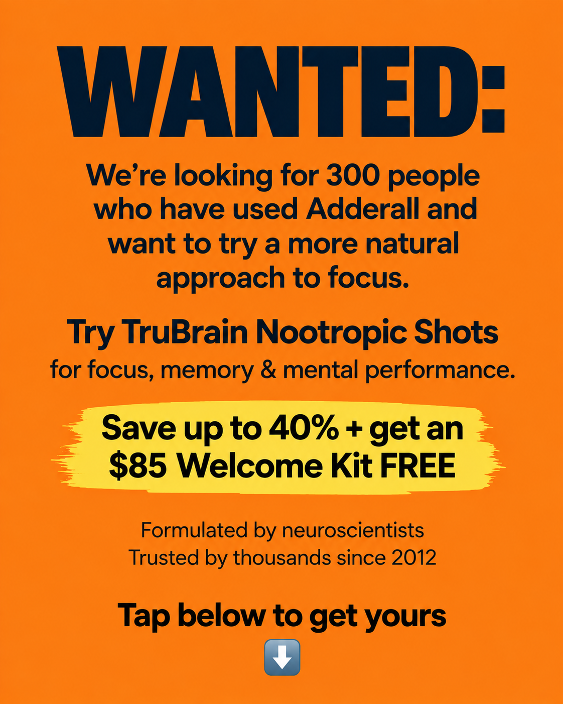 TruBrain Facebook ad