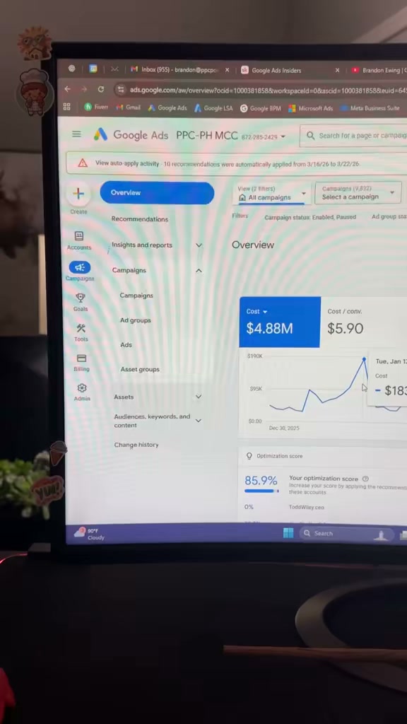 Brandon Ewing does Google Ads Facebook ad: Stop Guessing With Your Google Ads