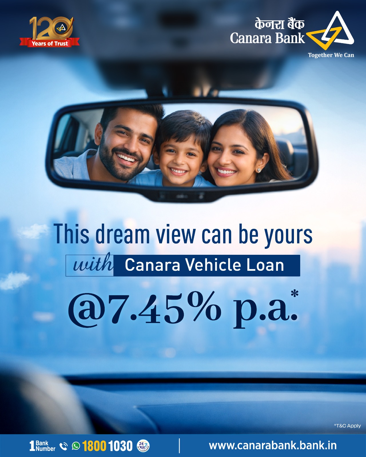 Canara Bank Facebook ad: Taking the first step towards car ownership has…