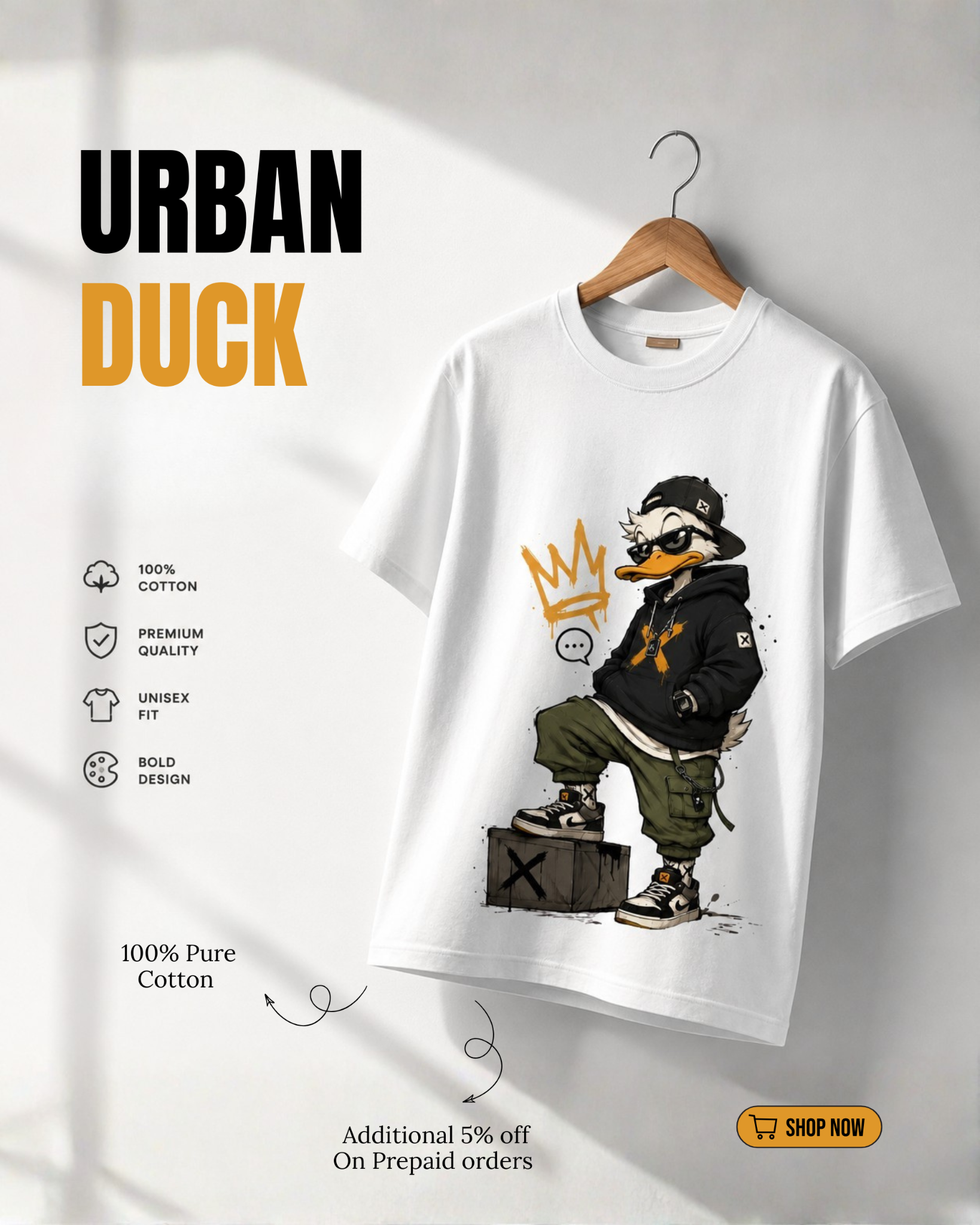 Clophic Facebook ad: Premium Cotton Graphic Tee | Now ₹599