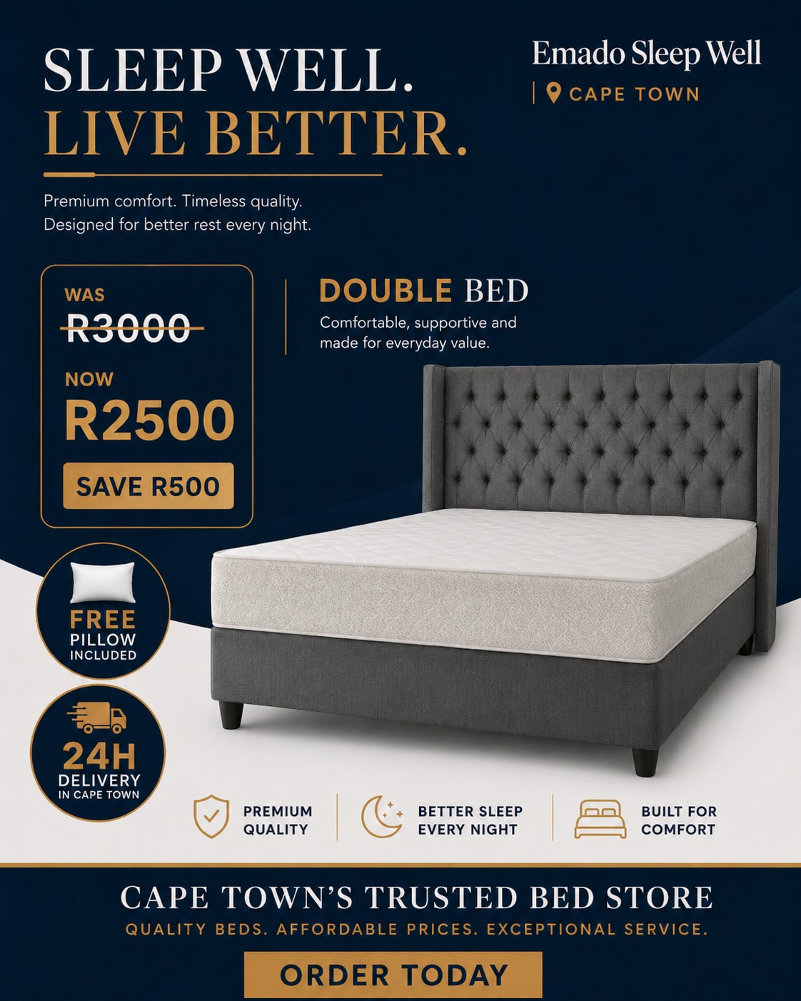 sleep well Facebook ad: Quality Beds From R1600