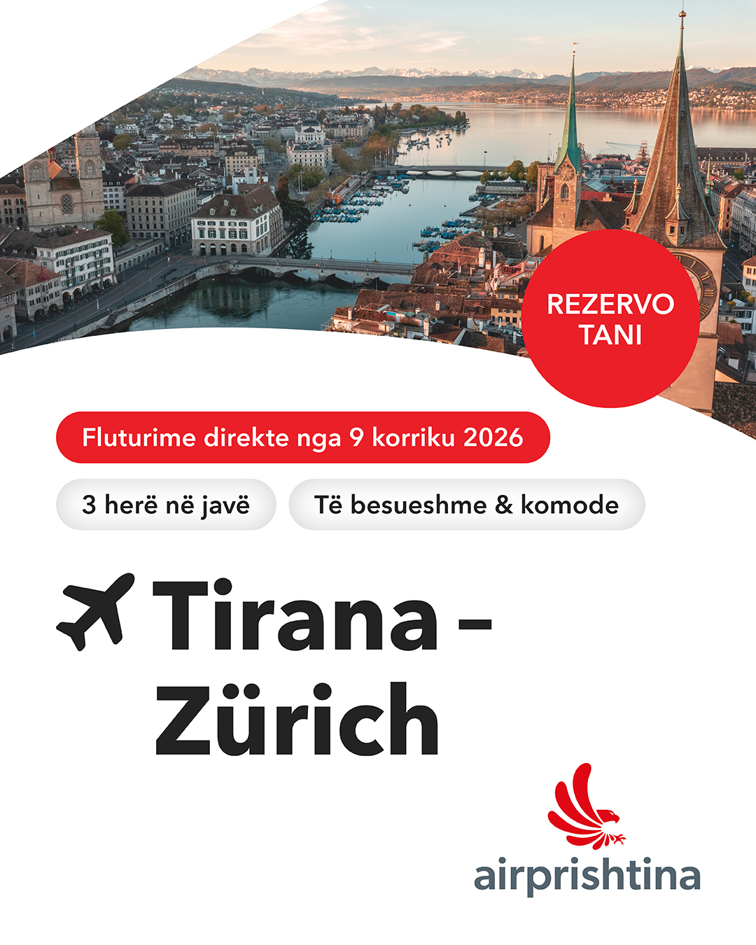 Air Prishtina Facebook ad: AIr Prishtina - Fluturime direkte nga Evropa per ne…
