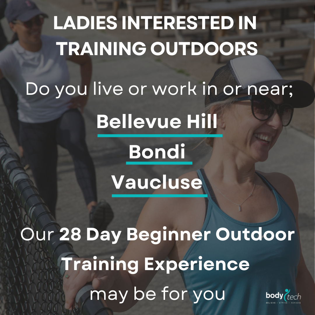BodyTech PT & Small Group Exercise Eastern Suburbs Facebook ad: Bellevue Hill's 28 Day Beginner Outdoor Training Experience