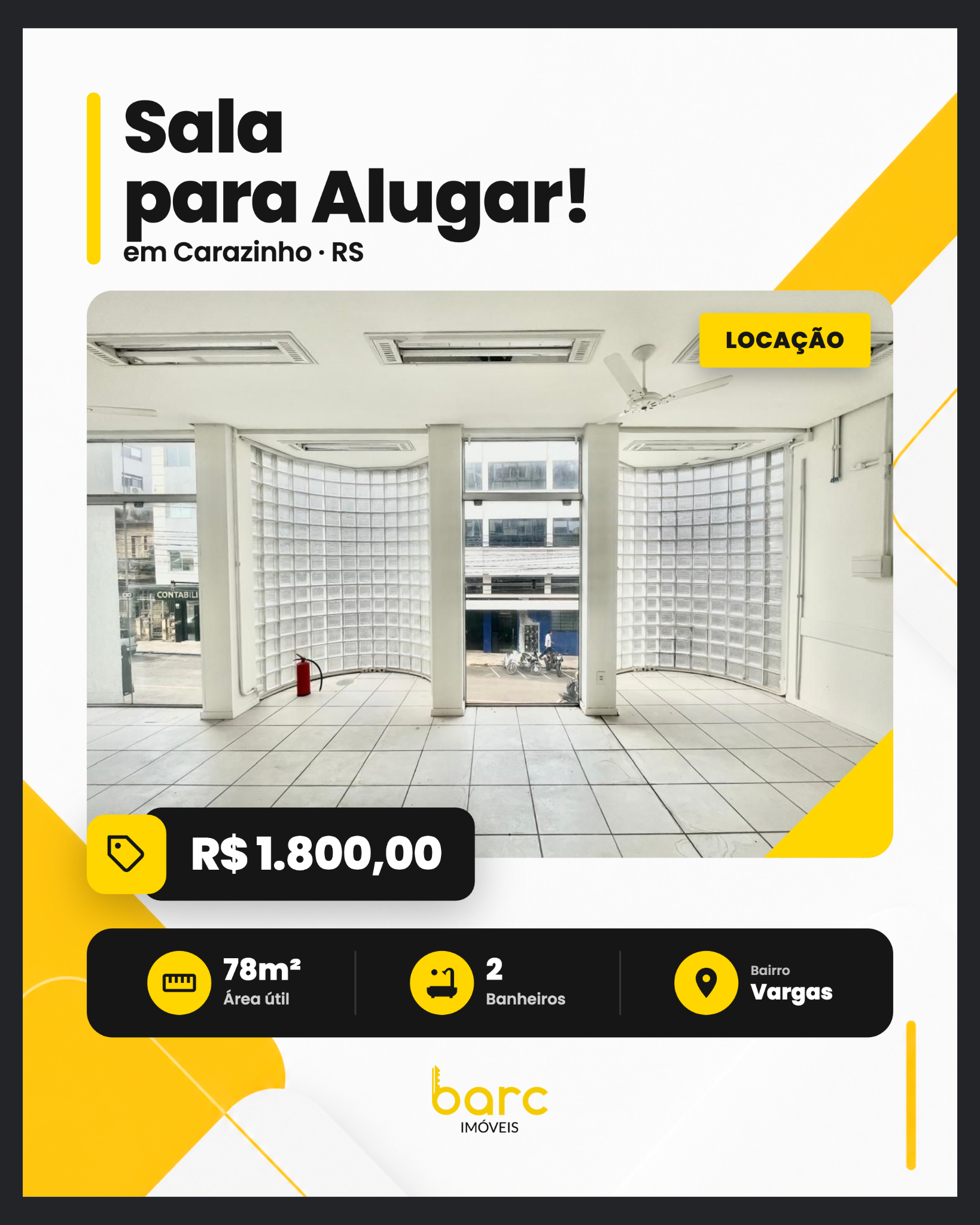 Barc Imóveis Facebook ad: SALA PARA ALUGAR NO VARGAS