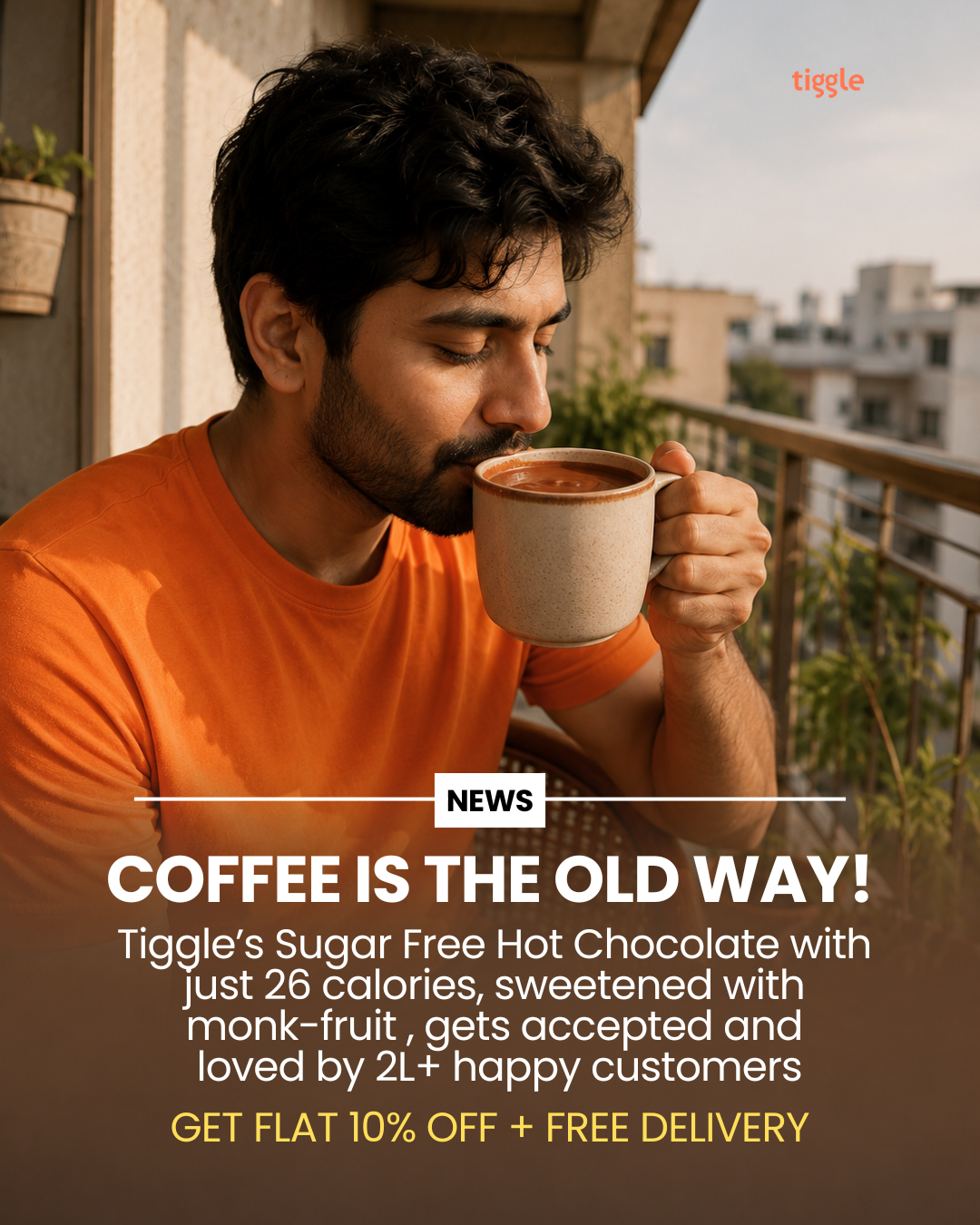 Tiggle Facebook ad: Coffee Is The Old Way!