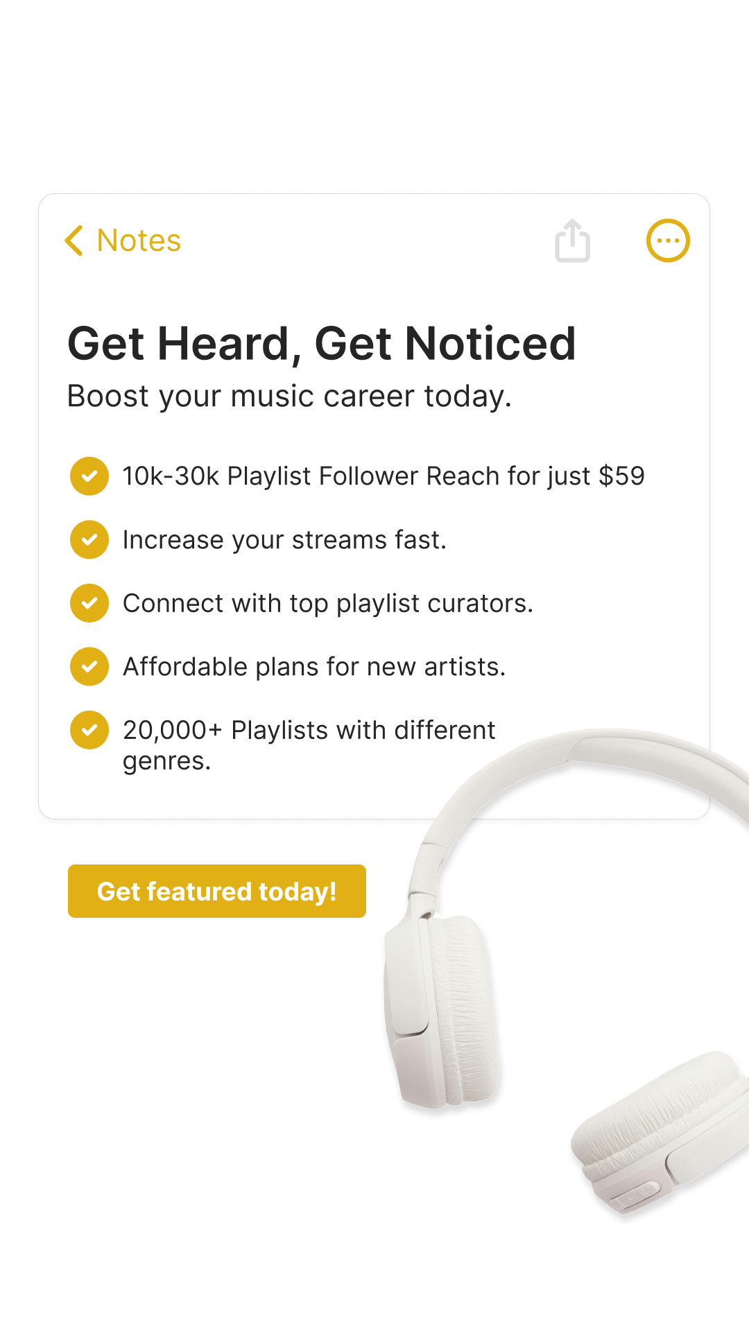 Playlist Booker Facebook ad