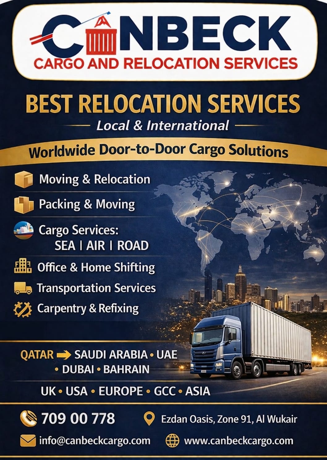 Canbeck Frieght Forwarding Facebook ad: Move smarter, faster, and stress-free with CANBECK Cargo…