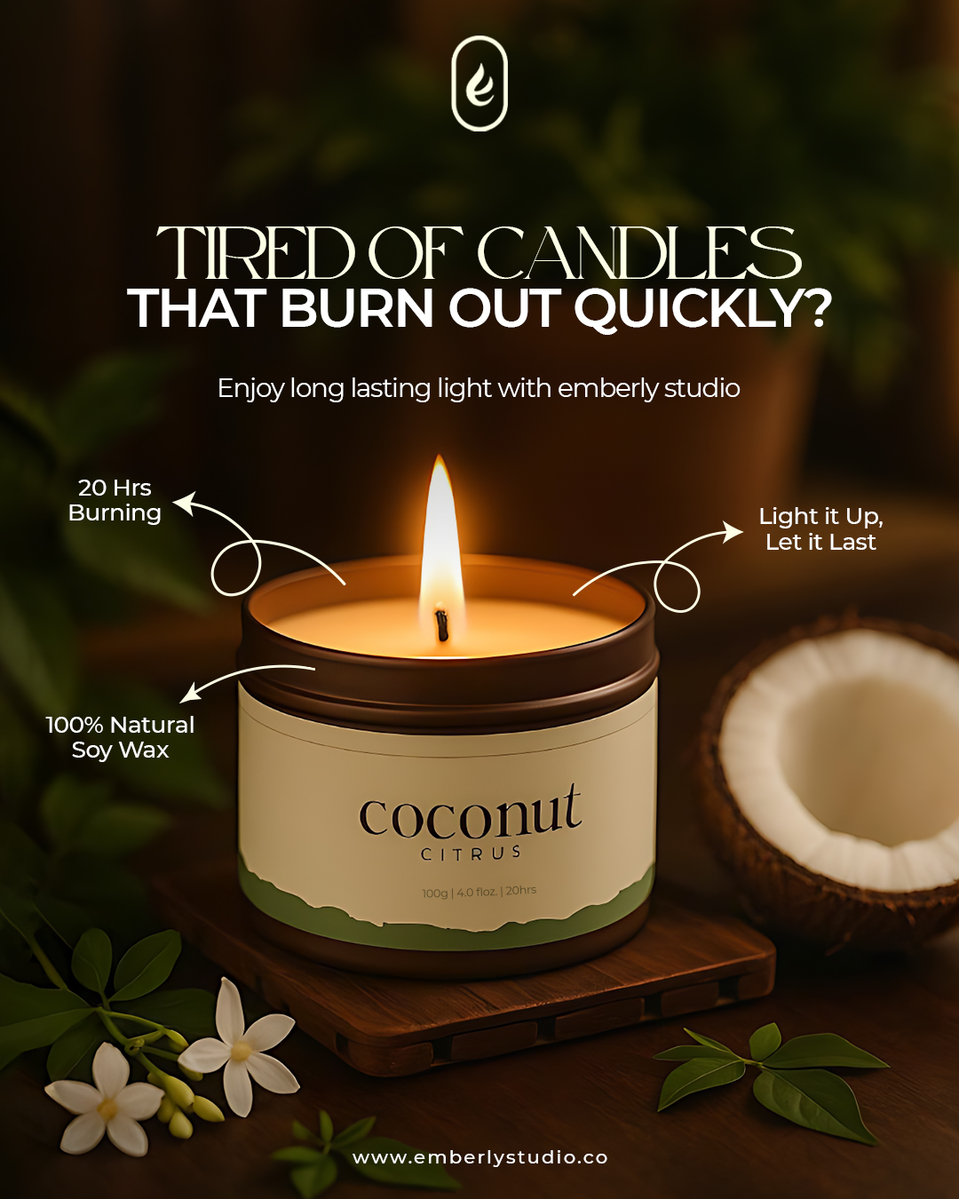 Emberly Studio Facebook ad: Scented Candles