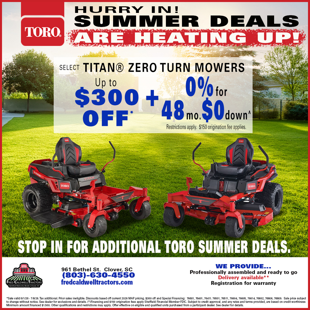 Fred Caldwell Tractors Facebook ad from May 31, 2026
