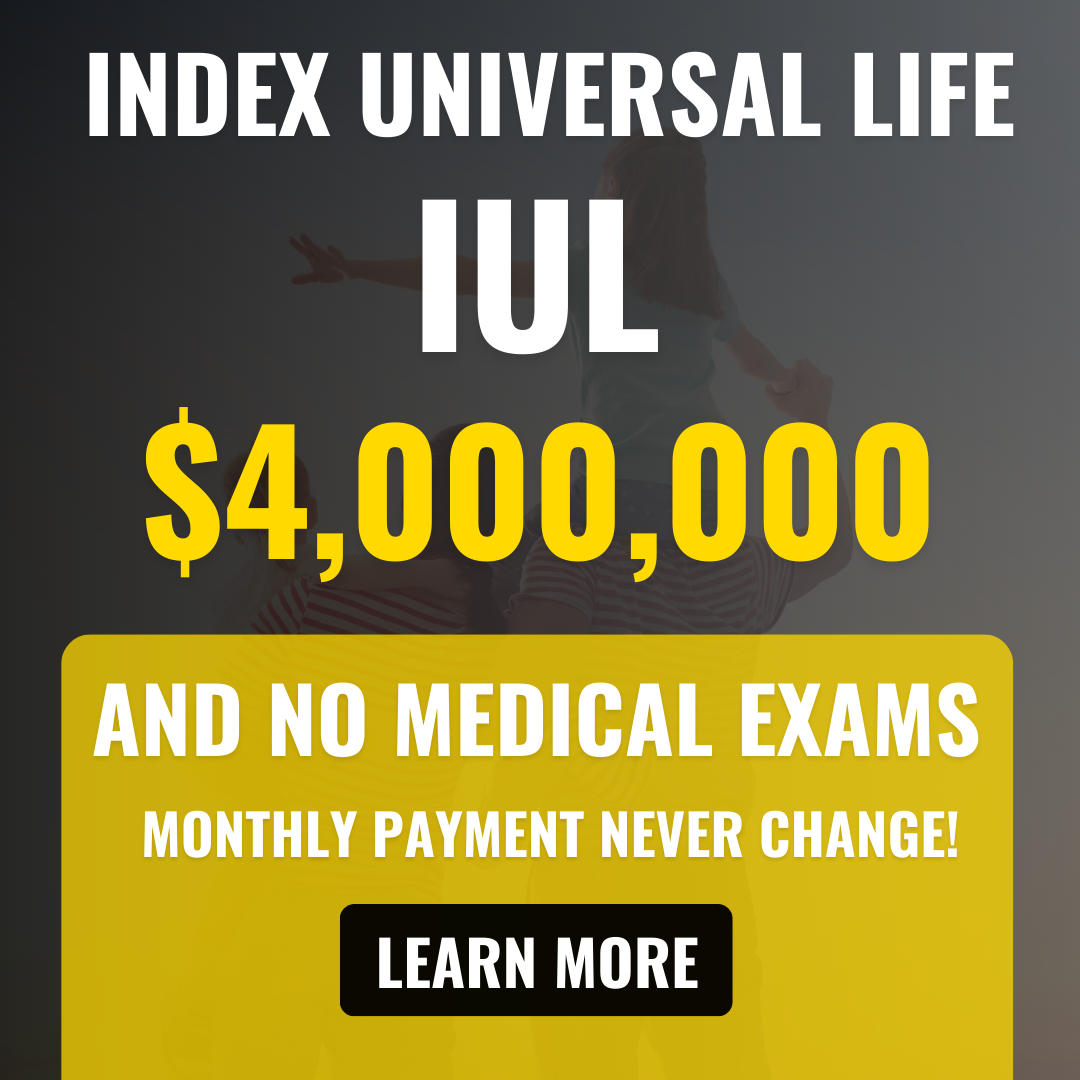 Financially Fluent Facebook ad: Up to $4M IUL Coverage, No Medical Exam