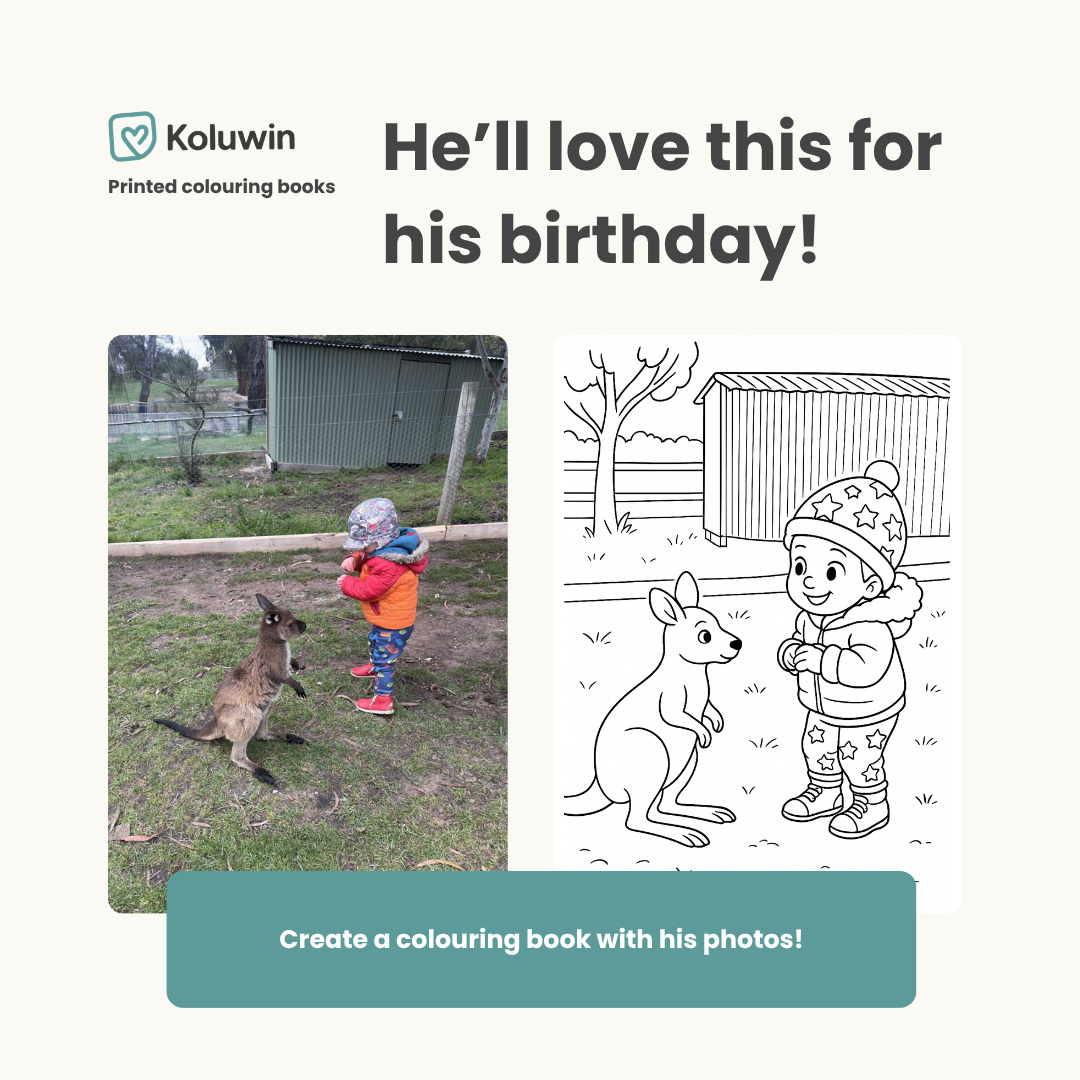 Koluwin Facebook ad: Create A Birthday Gift He’ll Actually Remember