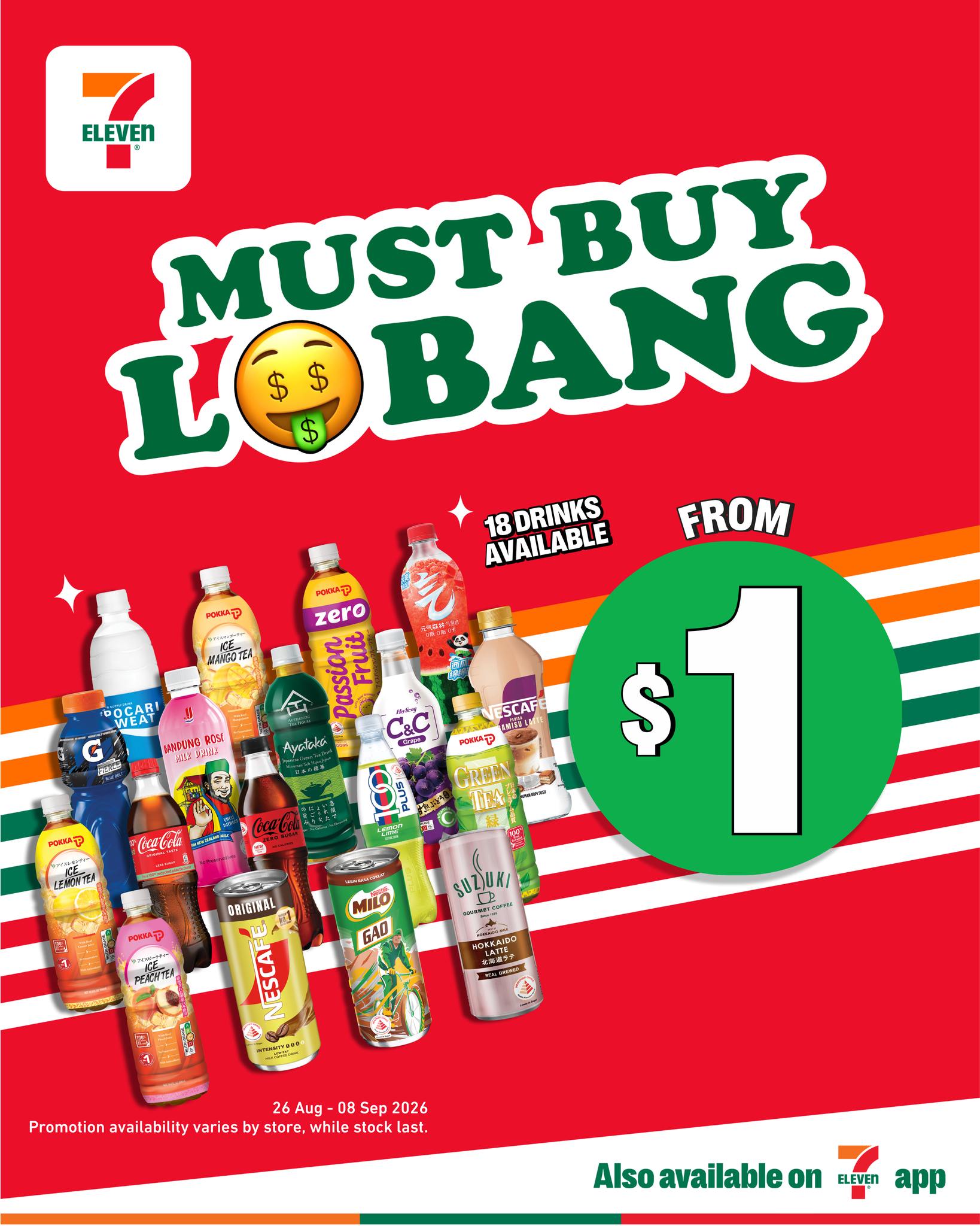 7-Eleven Singapore Facebook ad: Must-Buy Drinks From $1 at 7-Eleven!