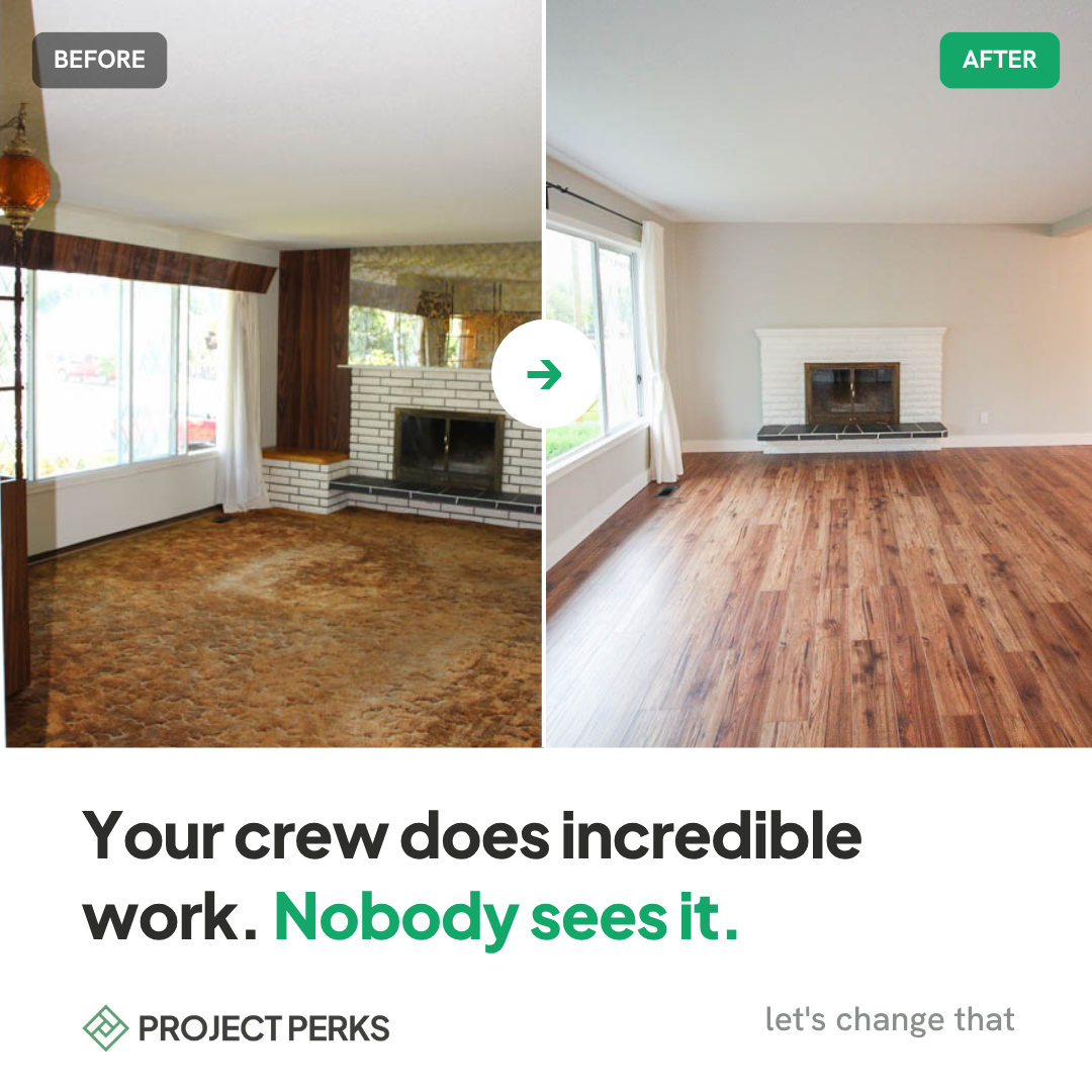 Countertop Marketing Co. Facebook ad: Your Crew Posts, You Get the Jobs