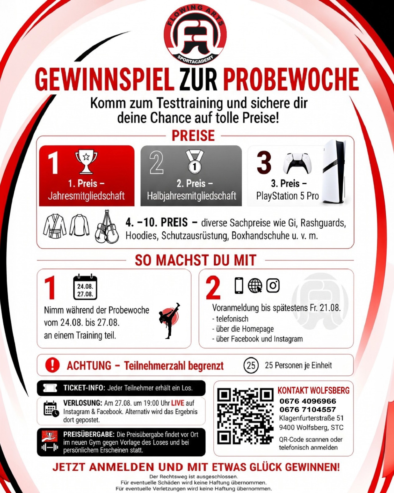 Sportacademy Flowingarts Wolfsberg Facebook ad from Jul 25, 2026