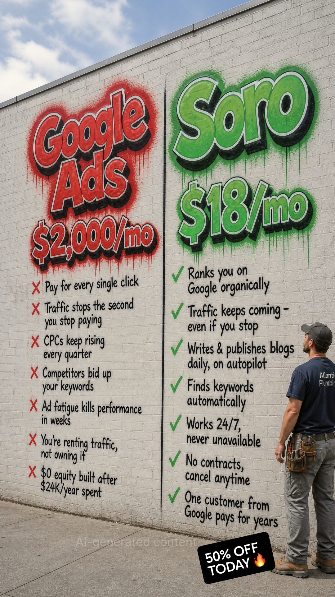 Soro SEO Facebook ad: Rank #1 on Google