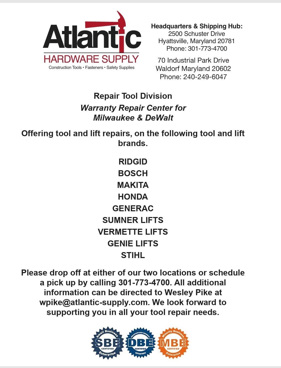 Atlantic Hardware Supply Facebook ad: Atlantic Hardware Supply is proud to offer a…