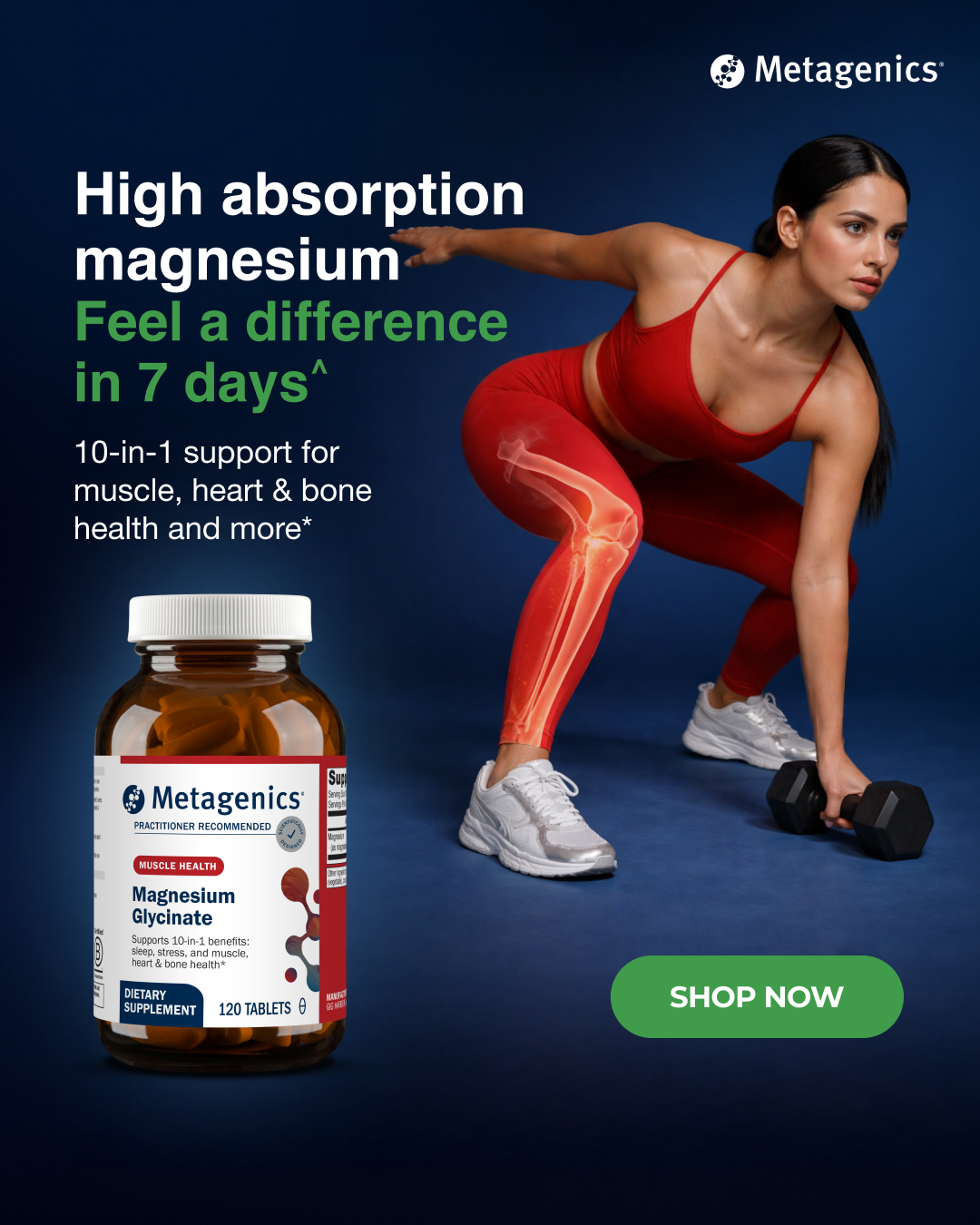 Metagenics Facebook ad: High absorption magnesium