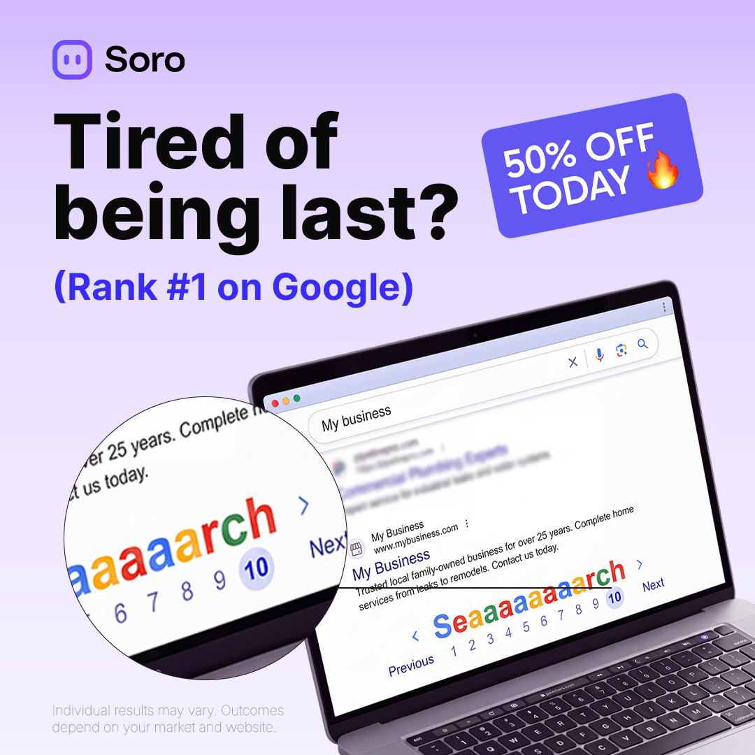 Soro SEO Facebook ad