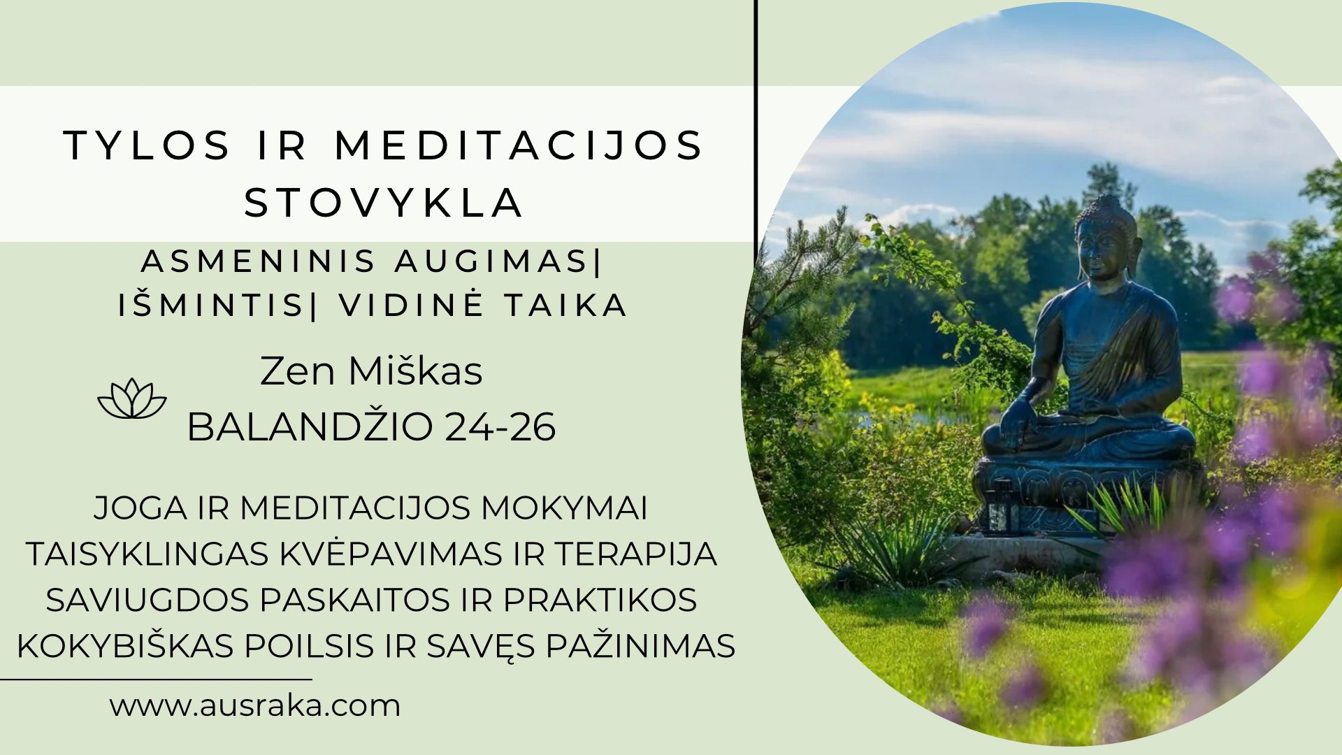 Laimės Kodas/ AusraKa Facebook ad: TYLOS IR MEDITACIJOS STOVYKLA
