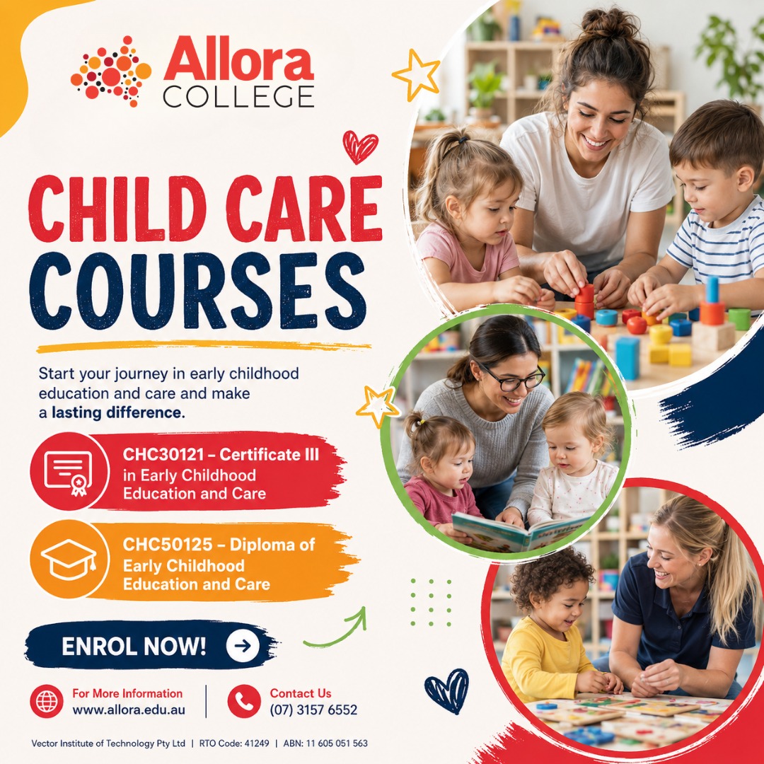 Allora College Facebook ad: Start Your Childcare Career Today