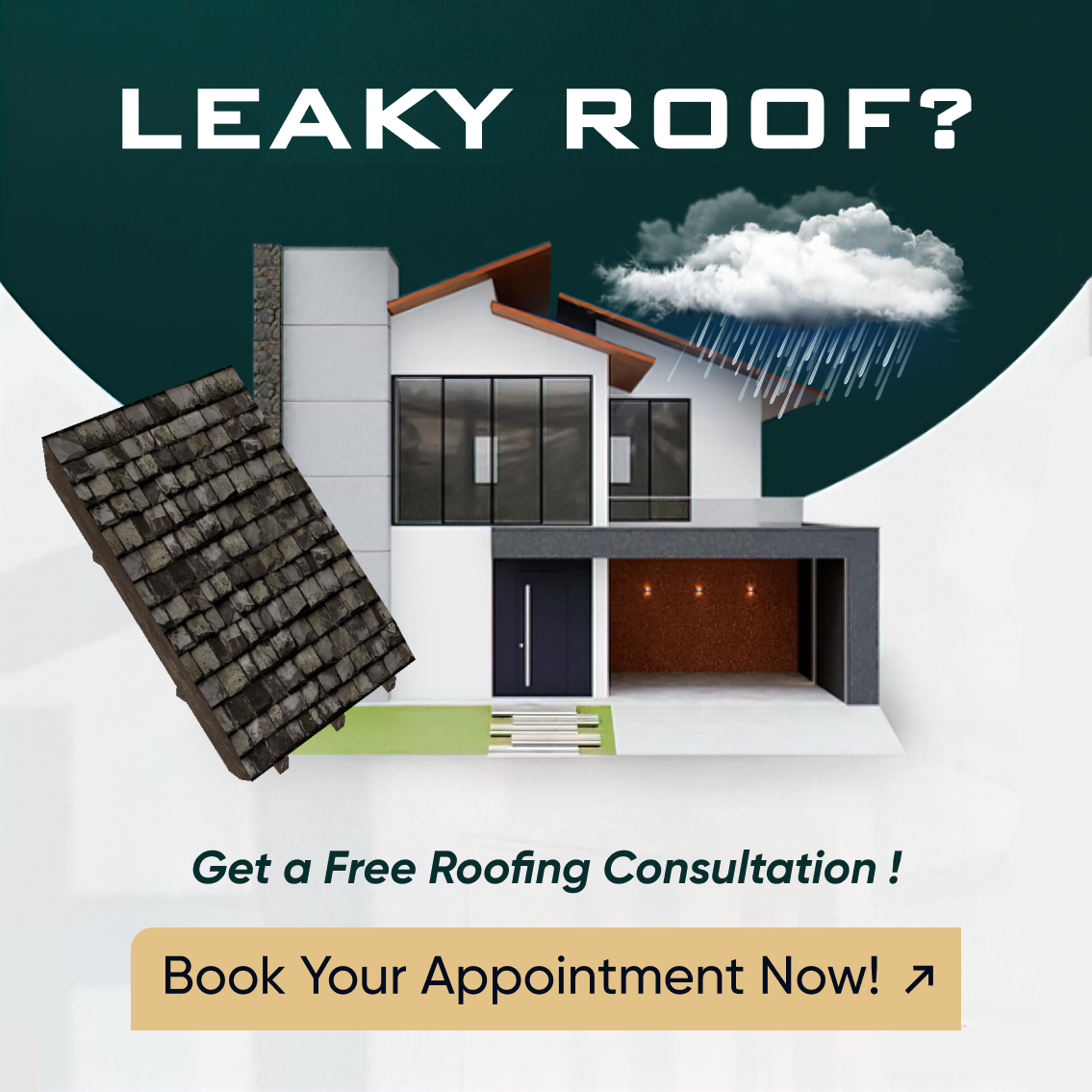 American Quality Remodeling Facebook ad: Book Your Free Roofing Quote Now!