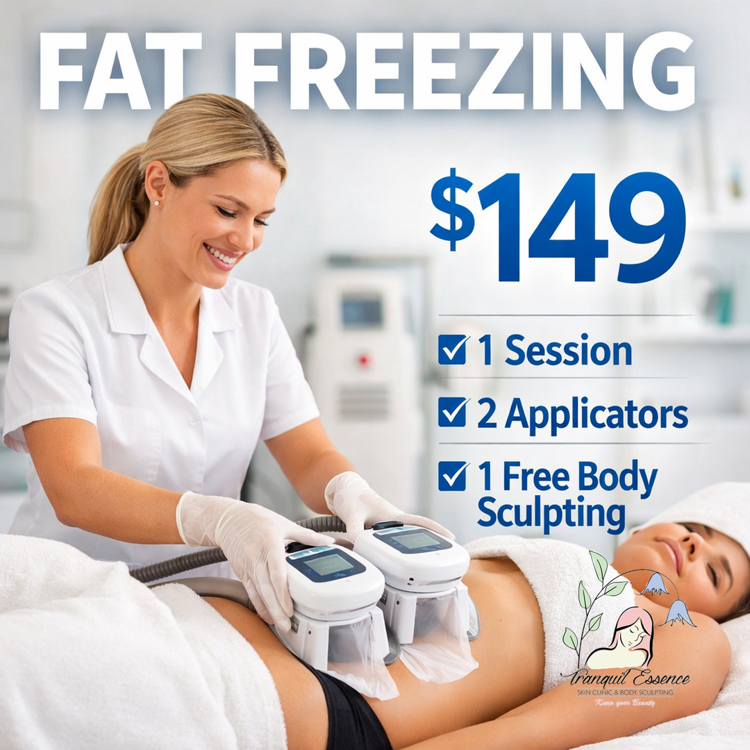Tranquil Essence Skin Clinics Facebook ad: Freeze Stubborn Fat Today